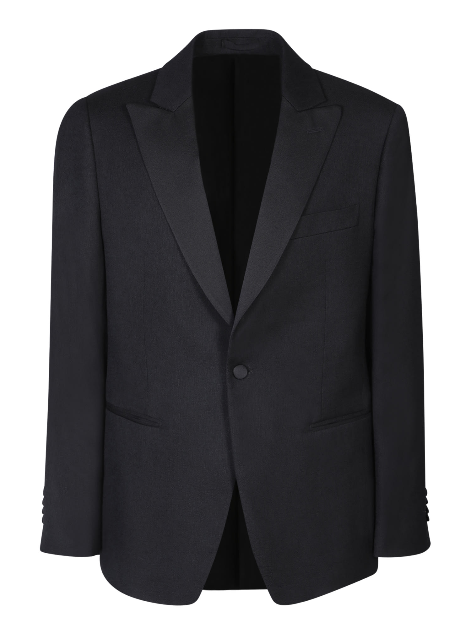 Lardini Velvet Blazer Jacket With Tailored Fit And Classic Notch Lapels In Black