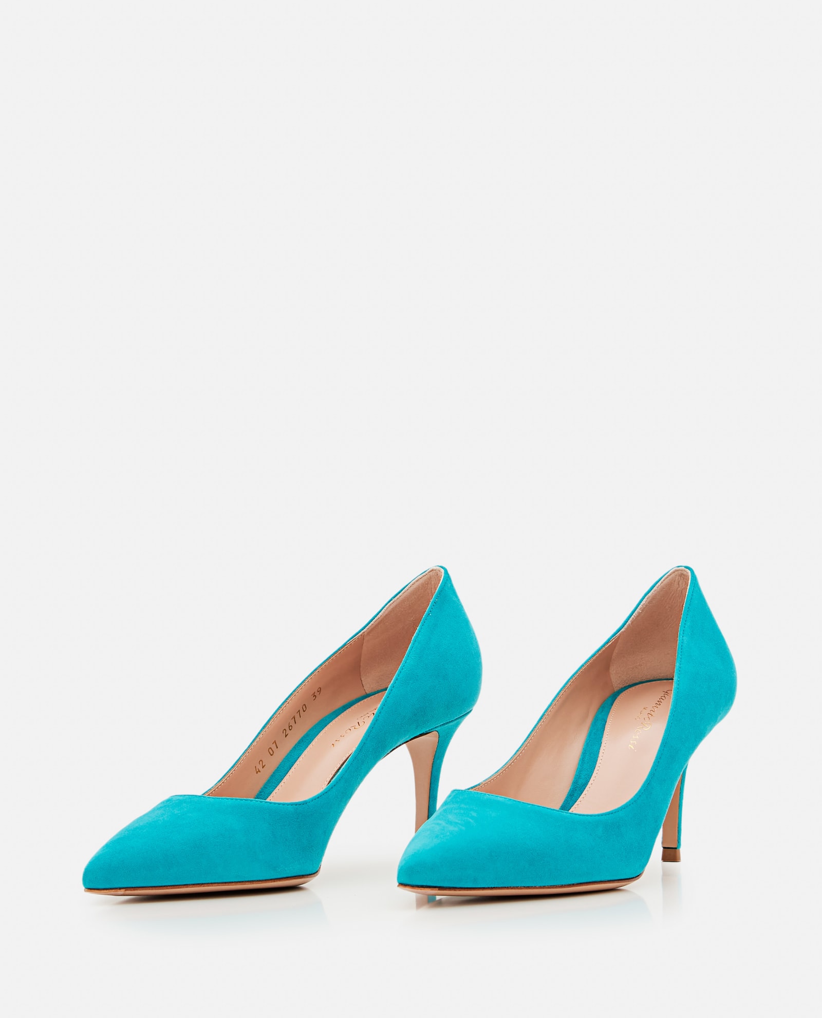 Gianvito Rossi Pointed-toe Slip-on Pumps In Clear Blue