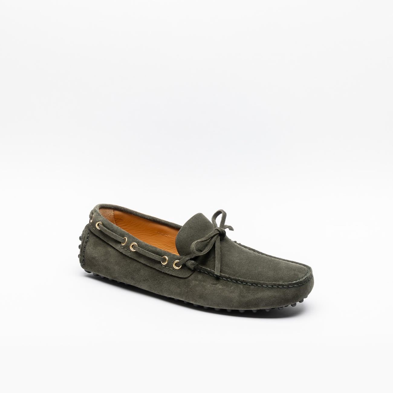 CAR SHOE KUD006 MILITARY GREEN SUEDE DRIVING LOAFER