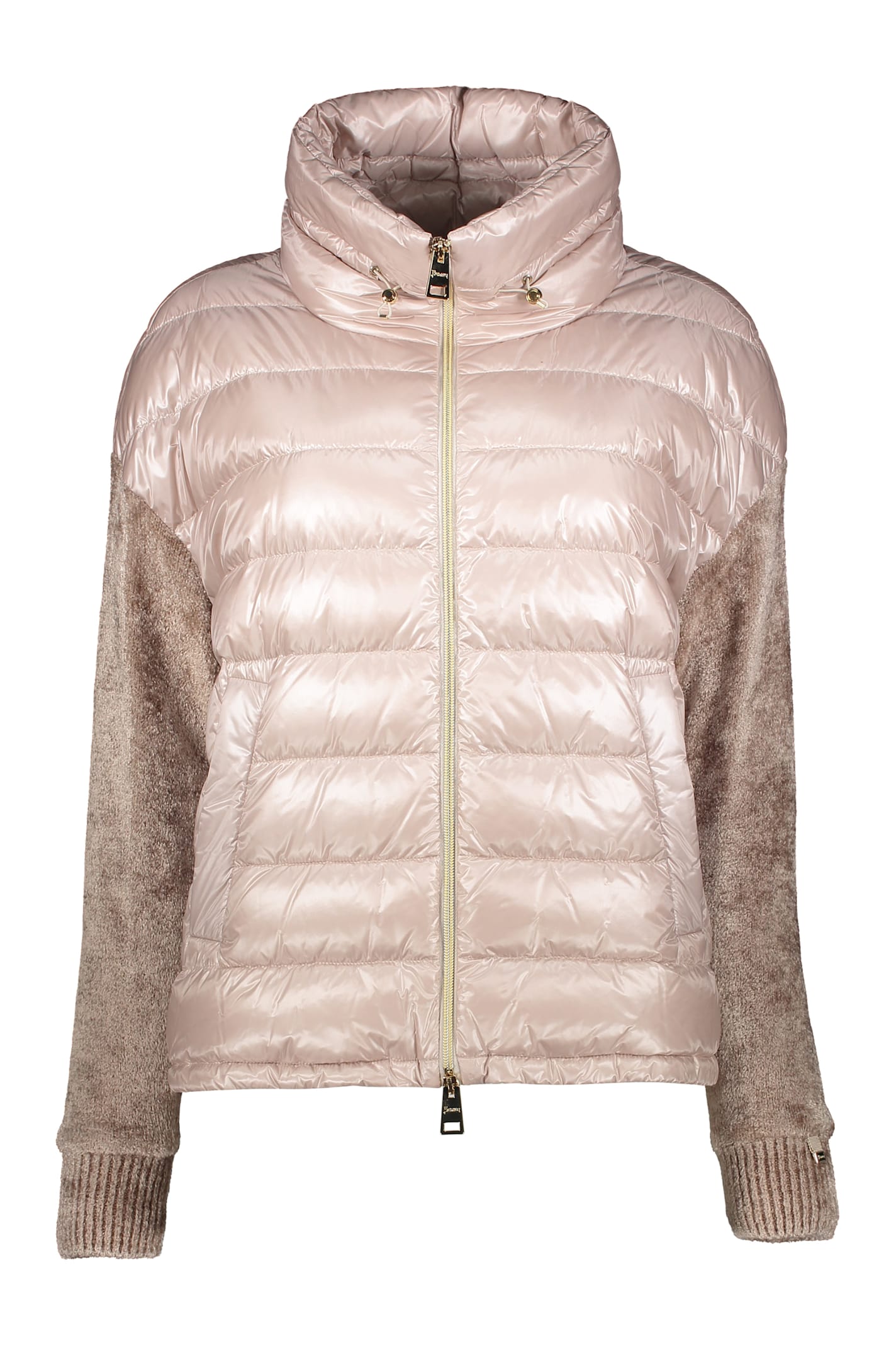 Herno Lightweight Beige Down Jacket For A Modern Look In Pink