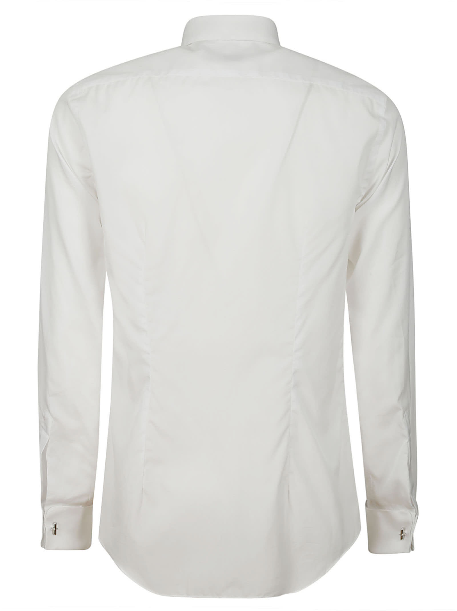 Xacus Spread-collar Cotton Shirt In White