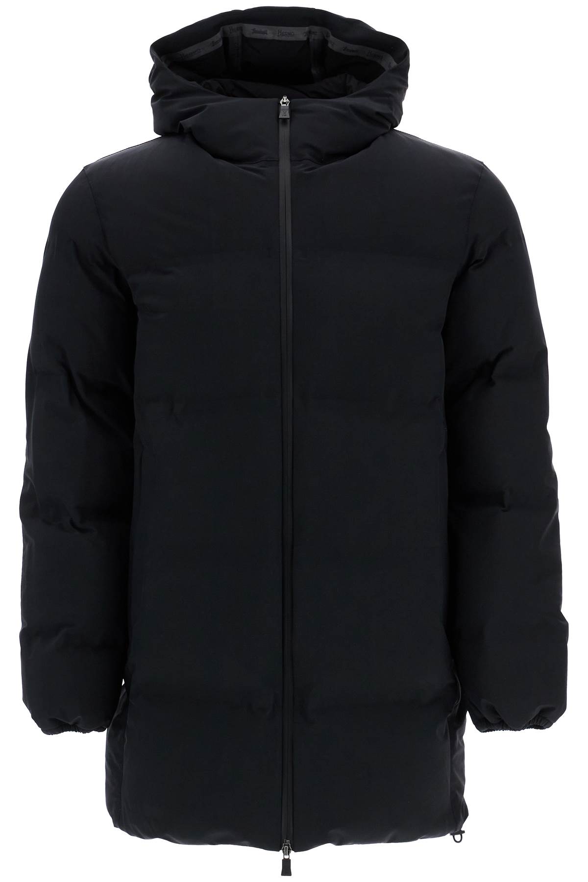 Shop Herno New Impact Midi Down Jacket With In Black (black)