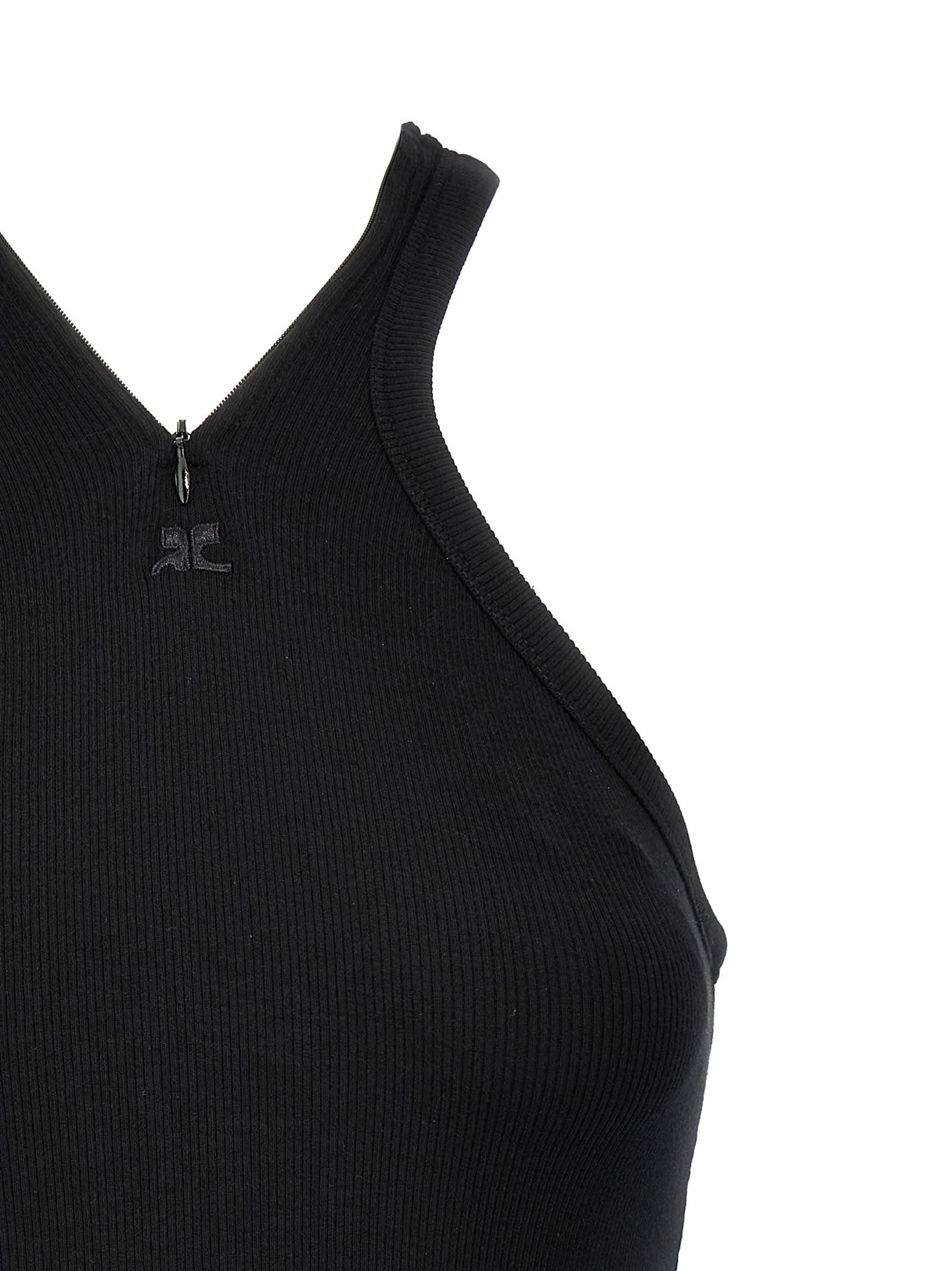 Shop Courrèges Criss Cross 90s Tank Top In Black