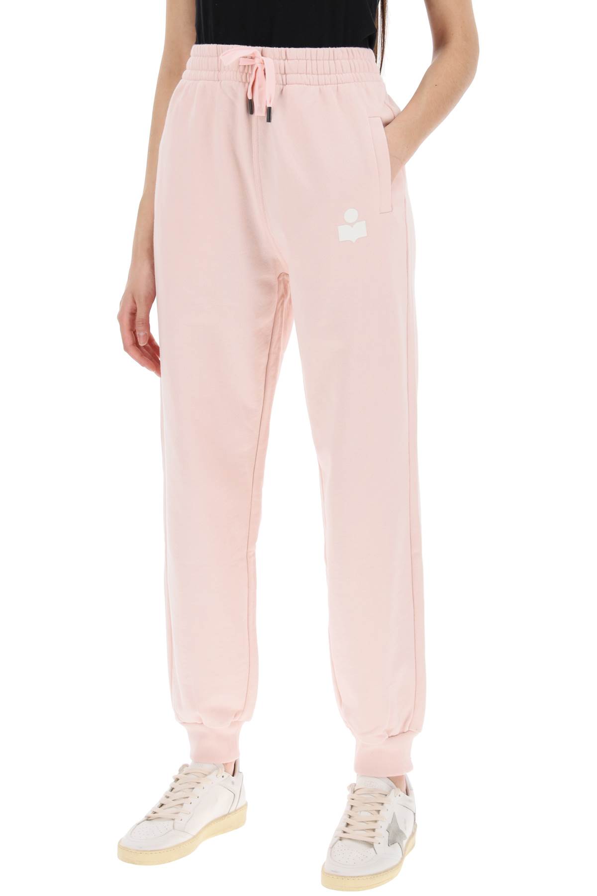 Shop Marant Etoile Malona Joggers In Pearl Rose Ecru (pink)