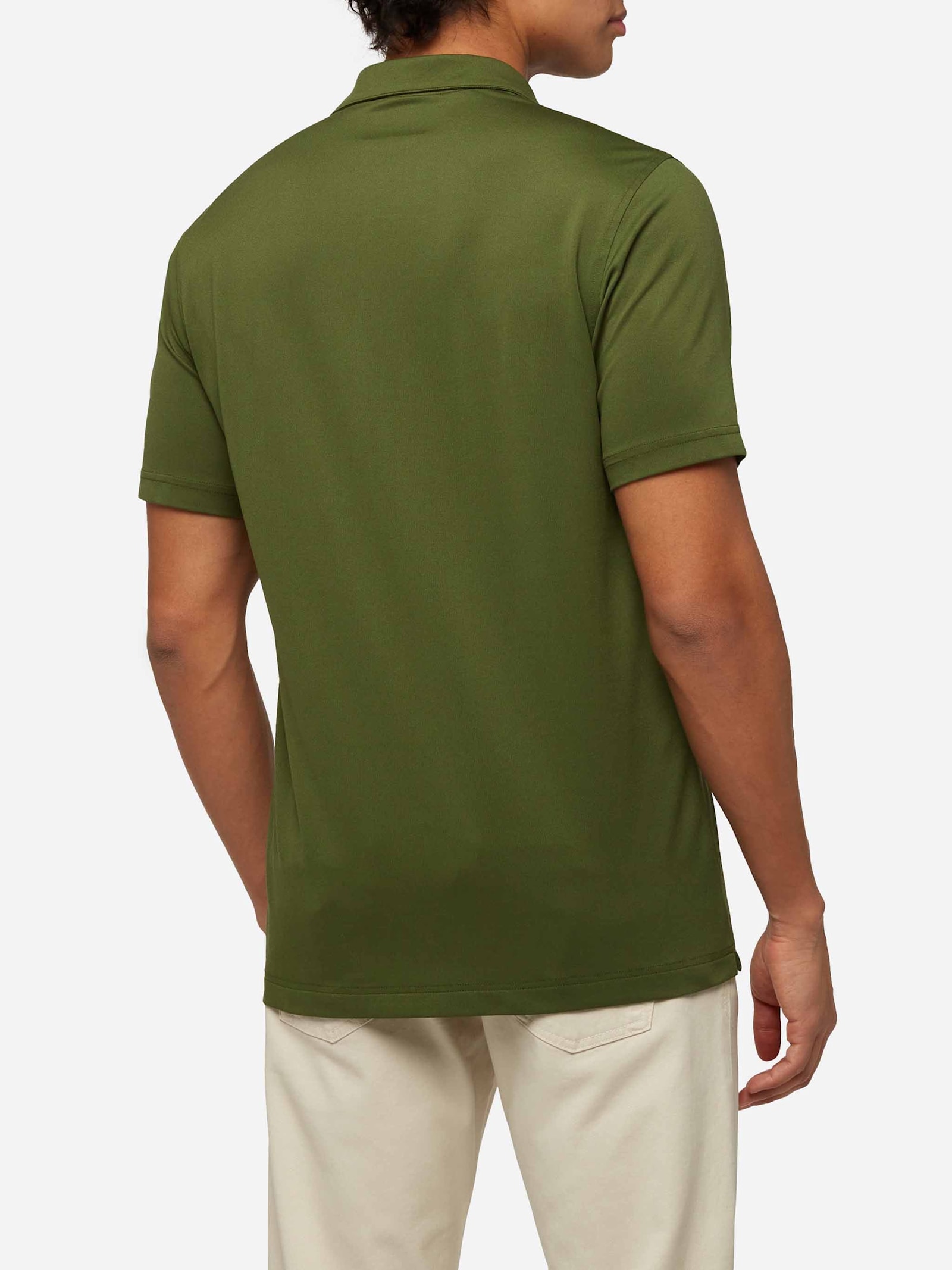 Mc2 Saint Barth Military Green Technical Piquet Polo Shirt Camber In Green