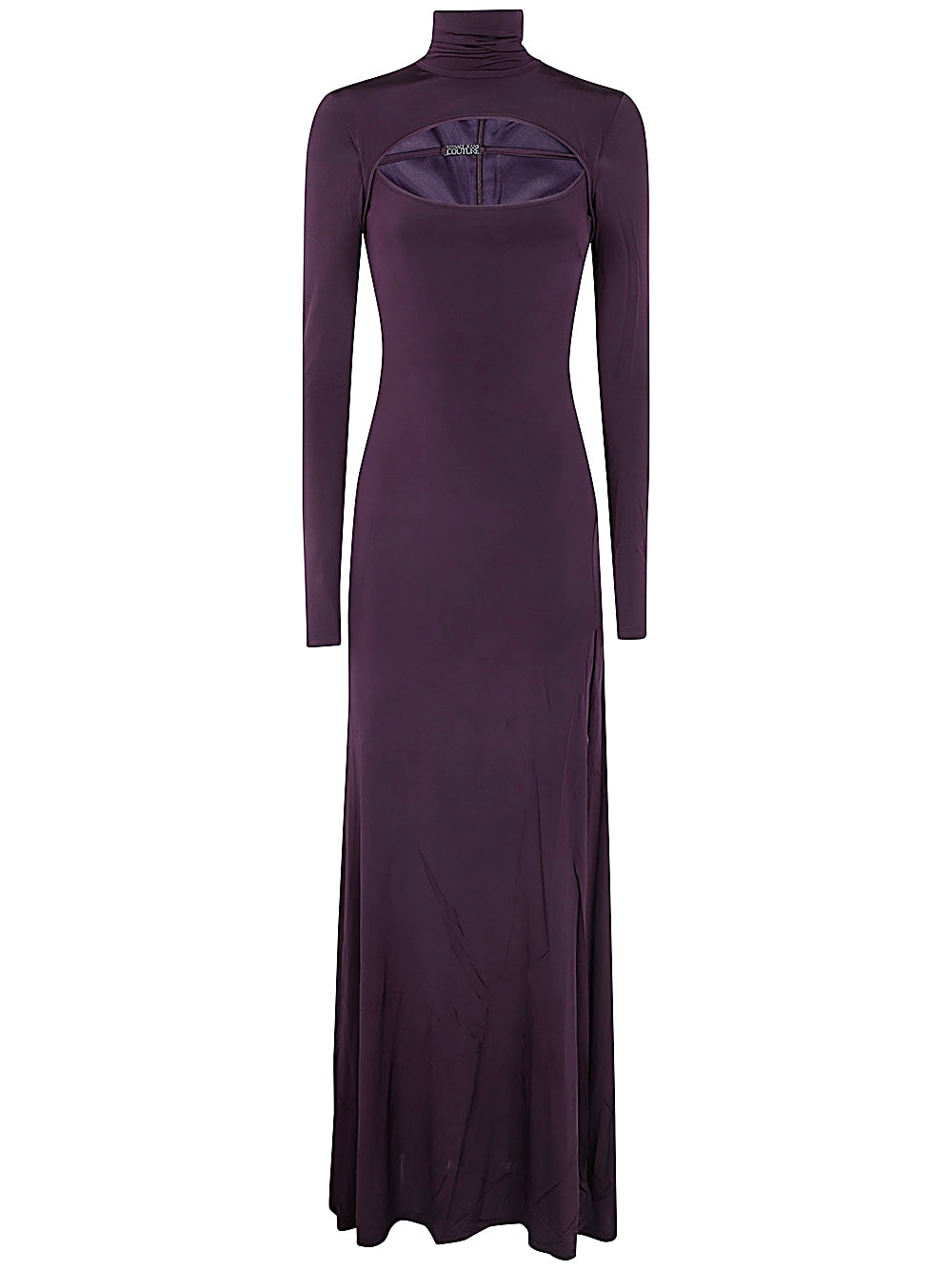 Shop Versace Jeans Couture Plaquet Long Dress In Plum