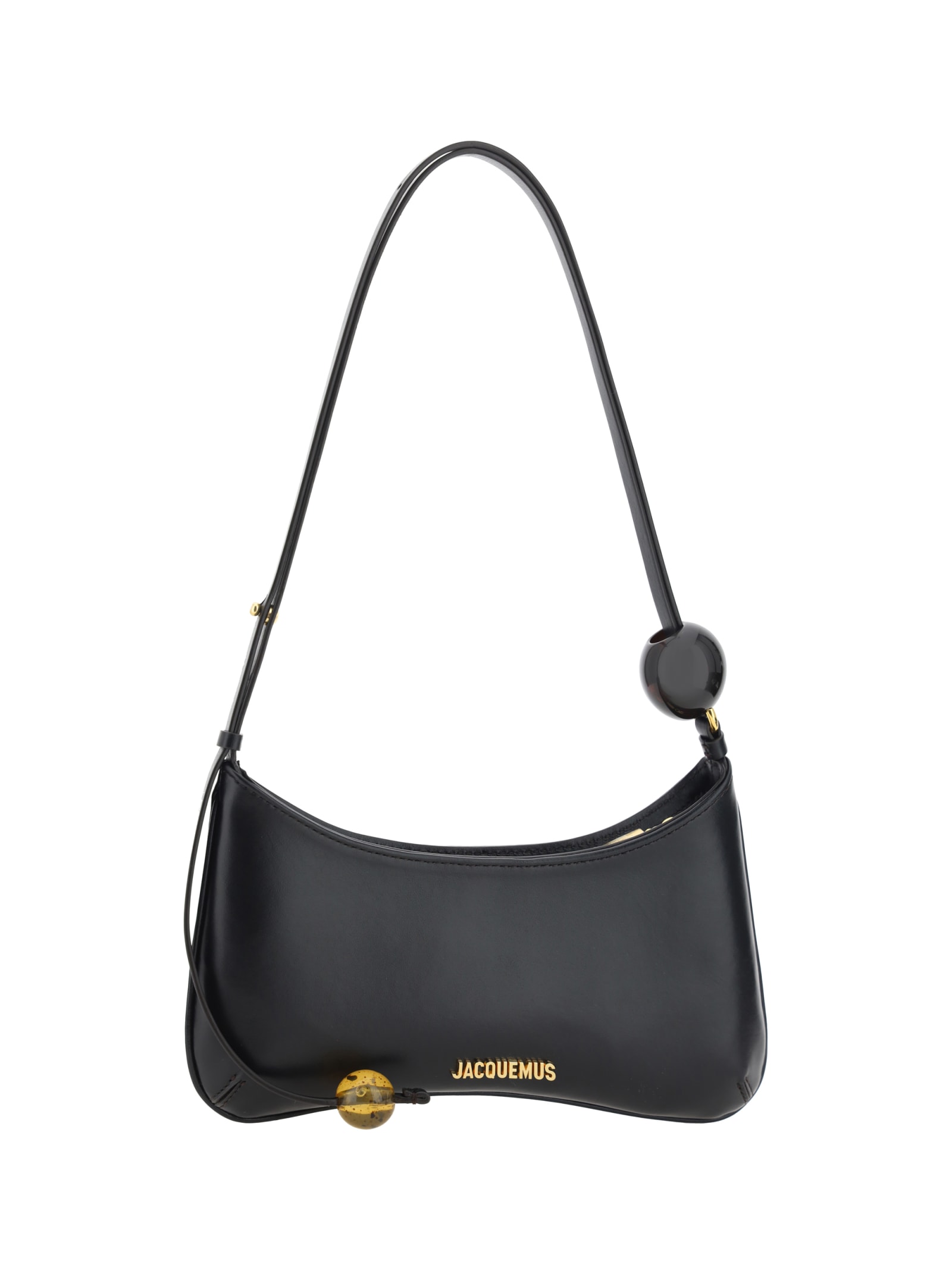 Shop Jacquemus Le Bisou Perle Shoulder Bag In 990 Black