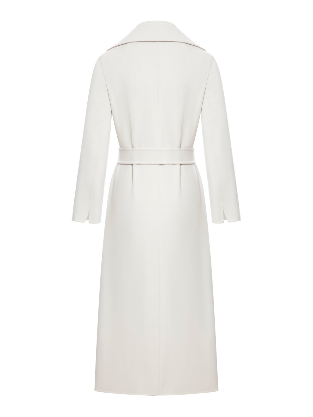 Shop 's Max Mara Belted Long-sleeved Coat In Ivory