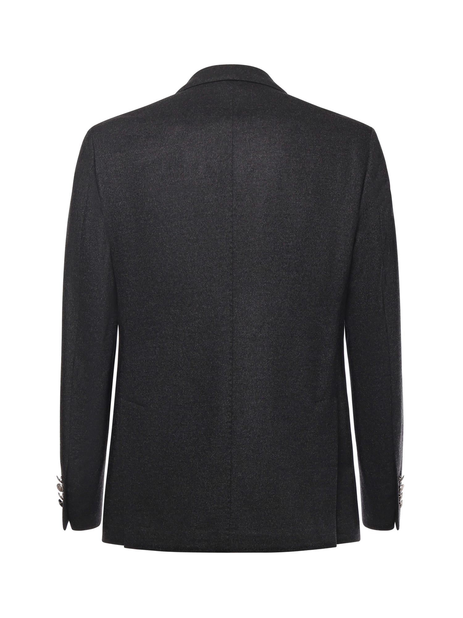Eleventy Double-breasted Wool Jacket In Black