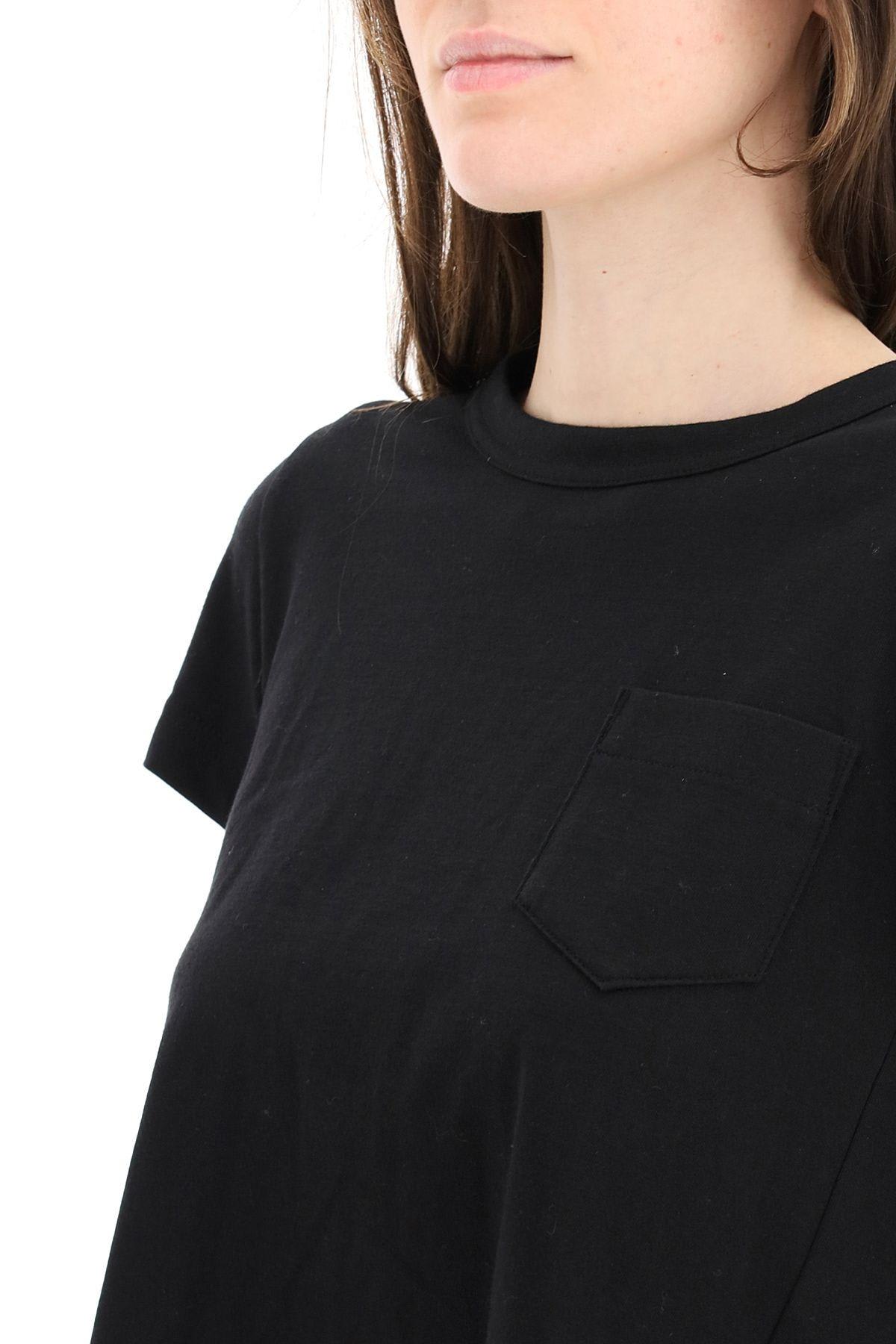 Shop Sacai Hybrid T-shirt In Black