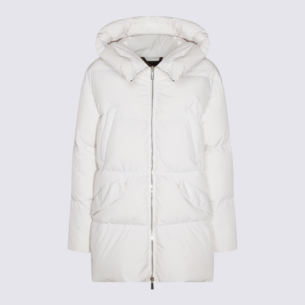 Shop Moorer White Wool Calliope Down Jacket