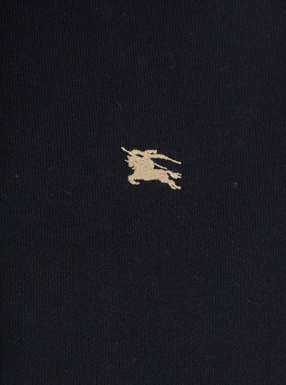Burberry Men Black Sweatshirt With Ekd Embroidery On The Front And Logo Print On The Rear In Cotton In Black