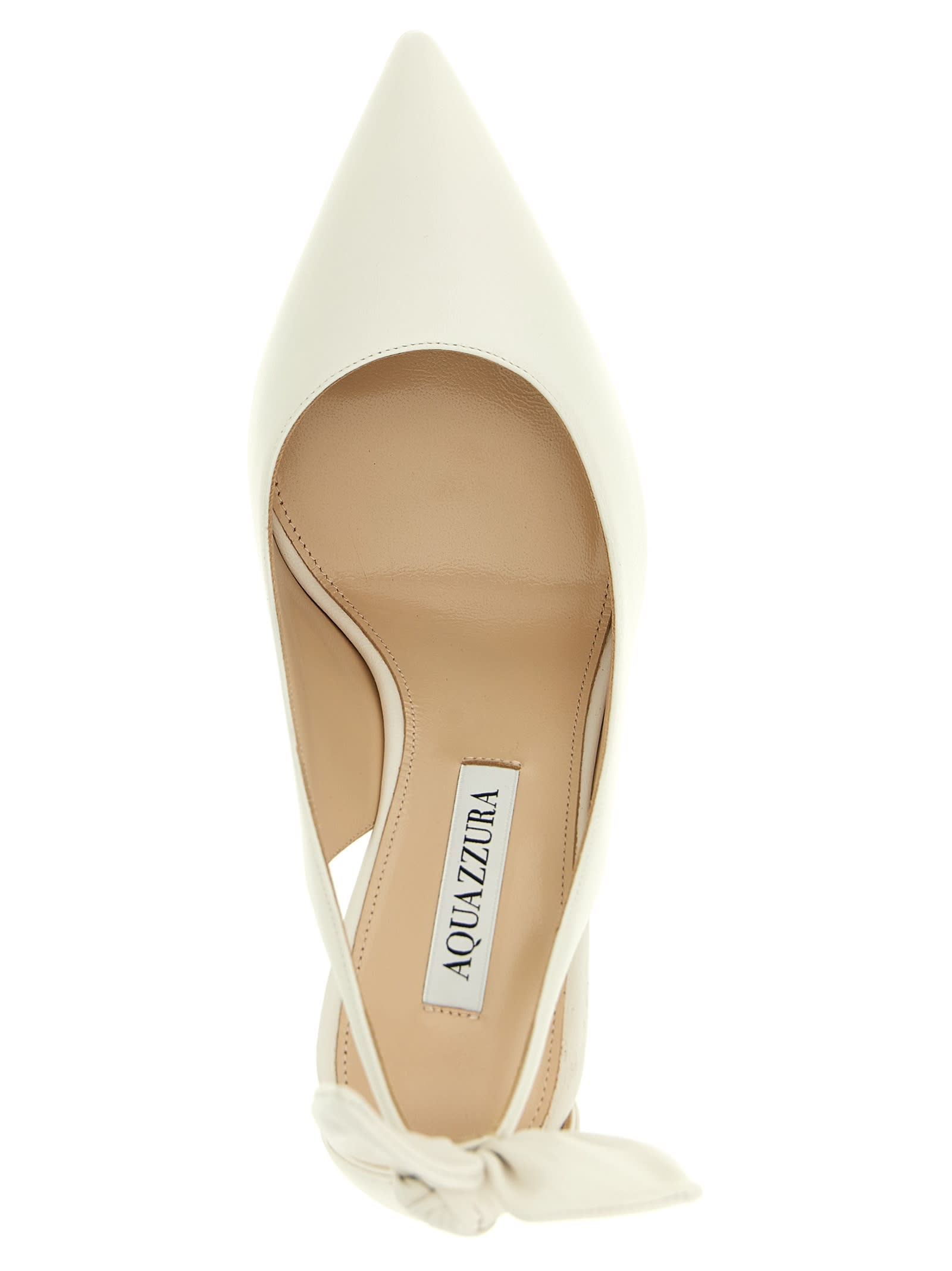 Aquazzura Bow Tie Pumps In White