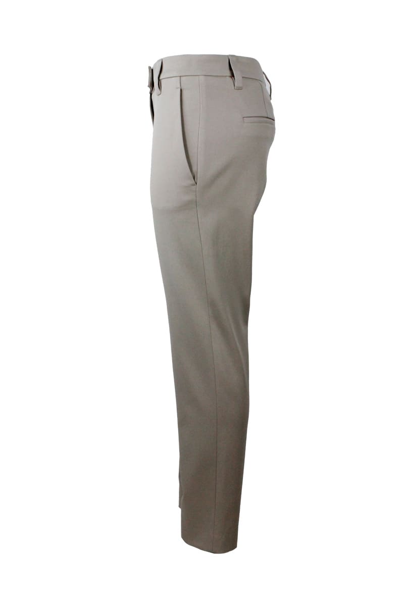 Brunello Cucinelli Cotton Trousers In Beige