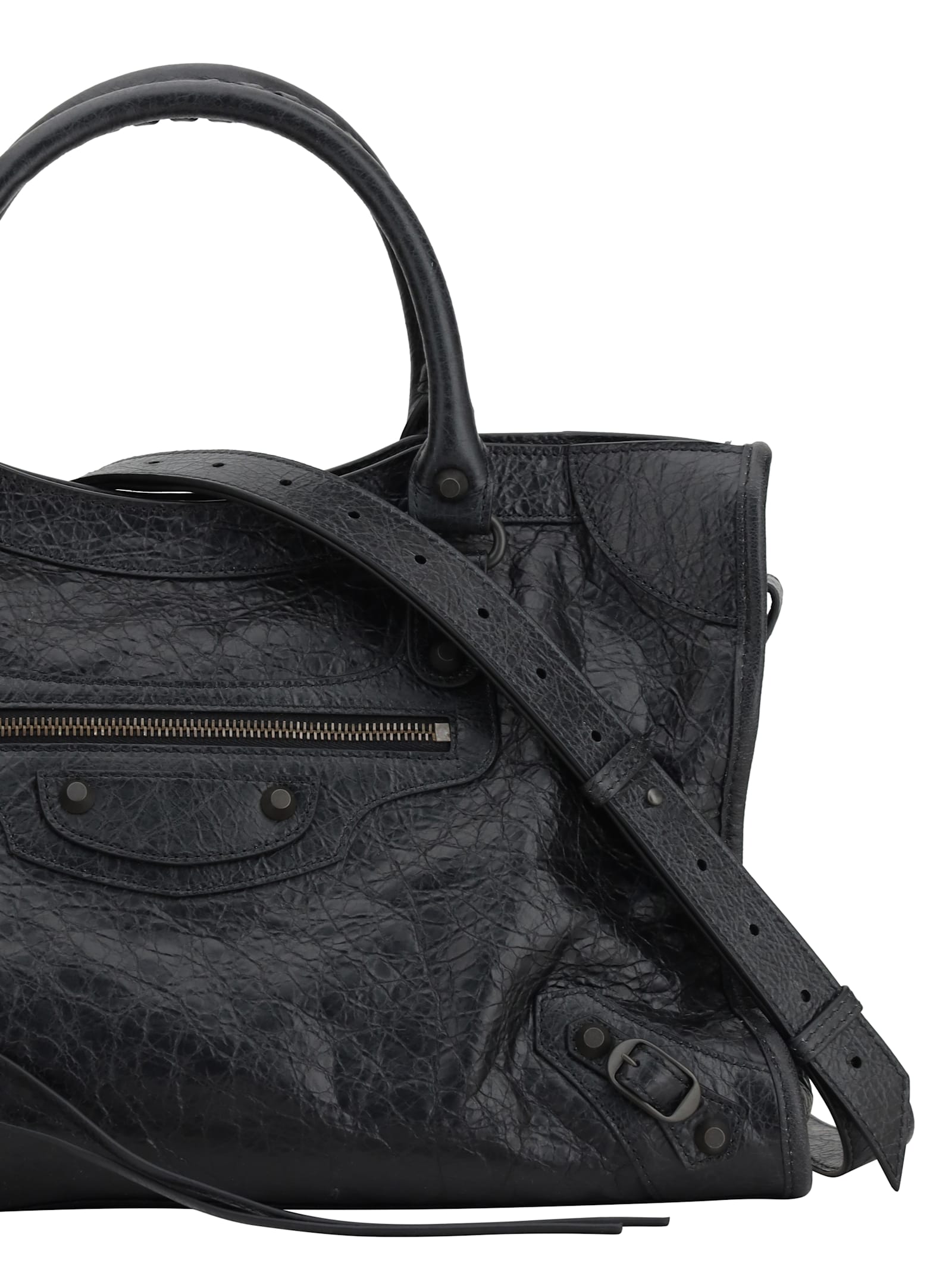 Balenciaga Le City Medium Bag In Arena Lambskin In Black