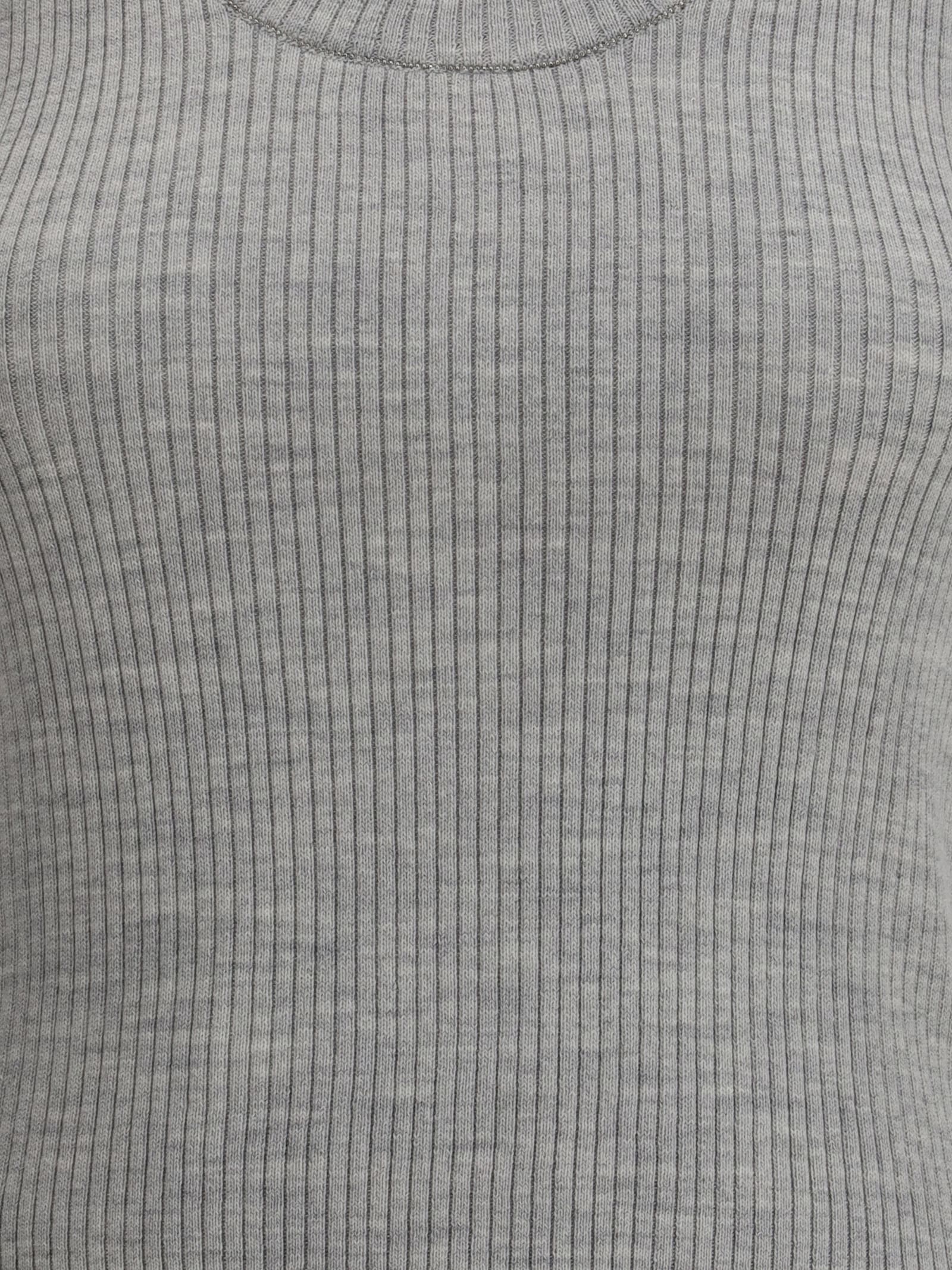 Brunello Cucinelli Ribbed Tank Top In Gray