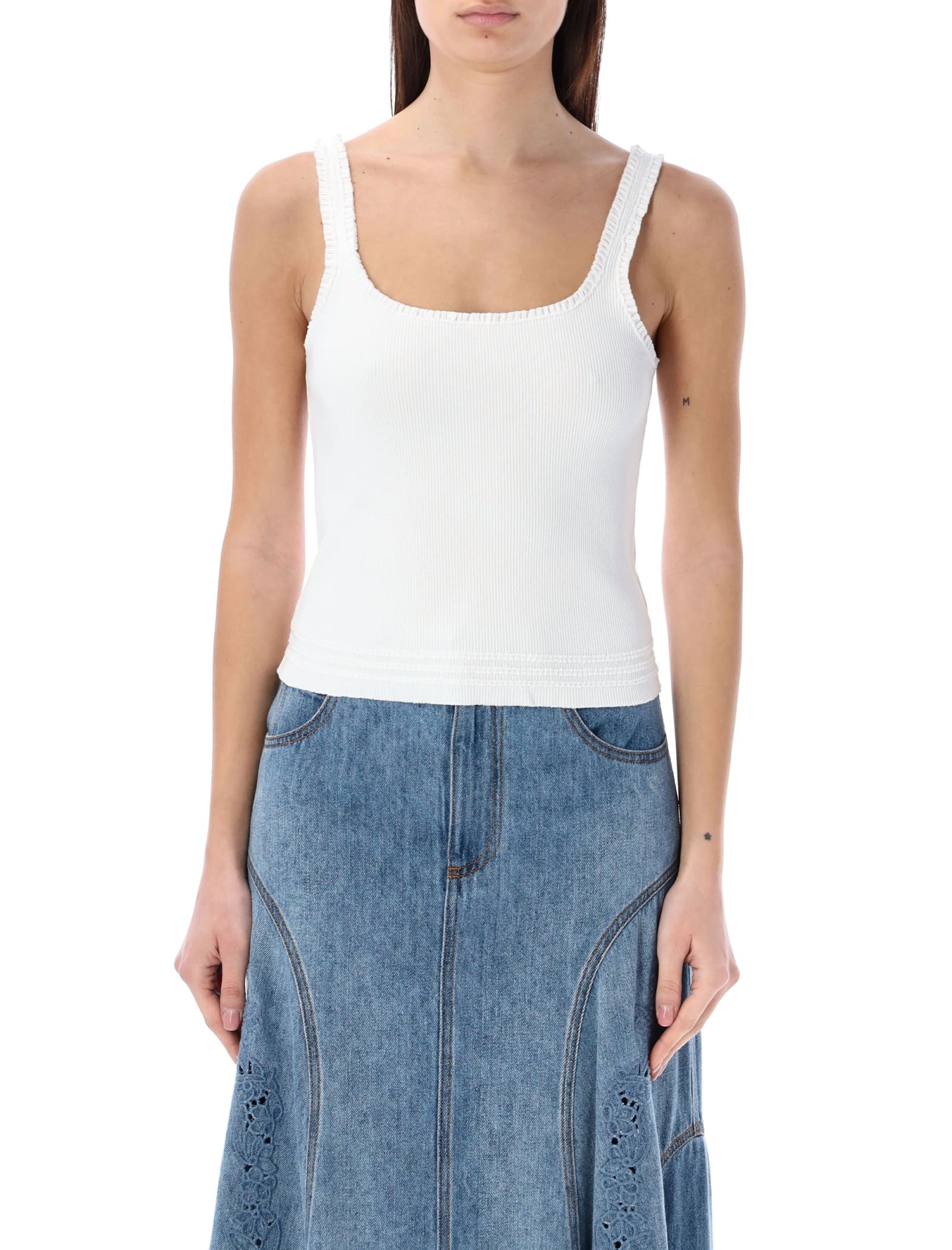 Shop Chloé Short Tank Top In White