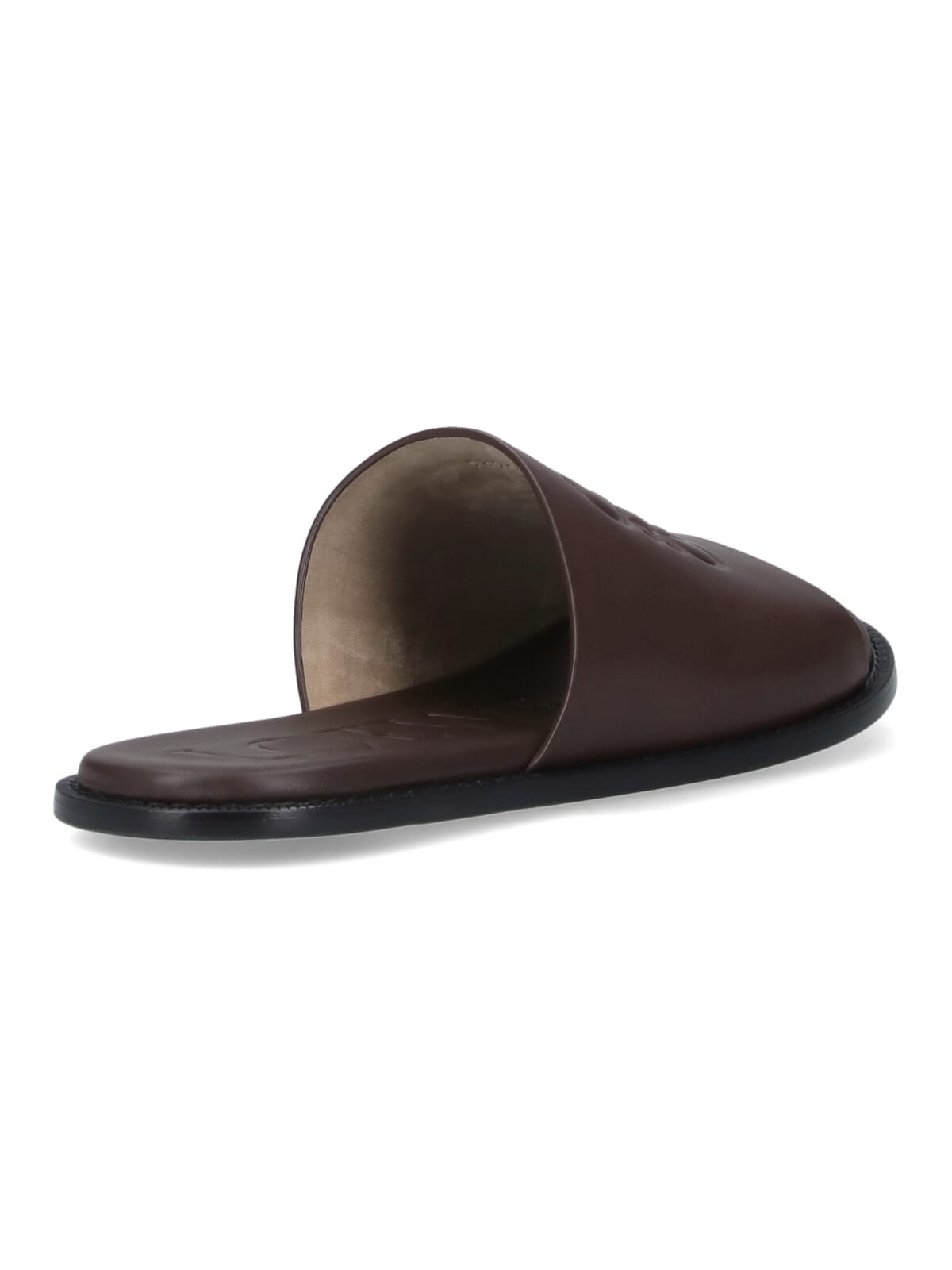 Loewe Flex Anagram Leather Slides In Brown