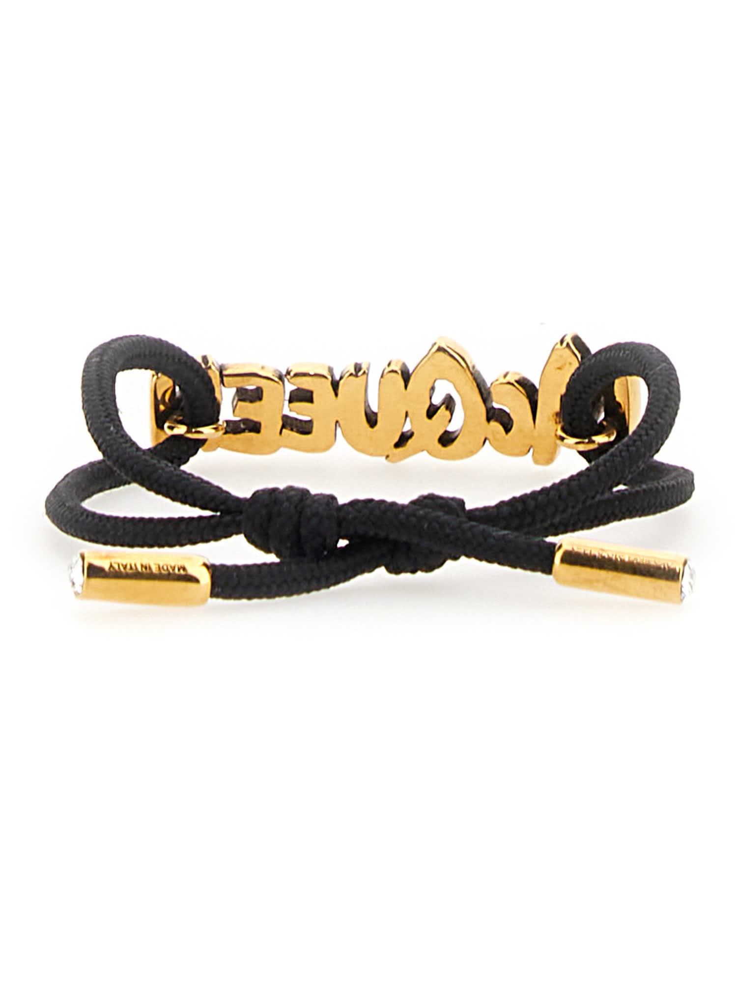 Alexander Mcqueen Graffiti Bracelet In Nero