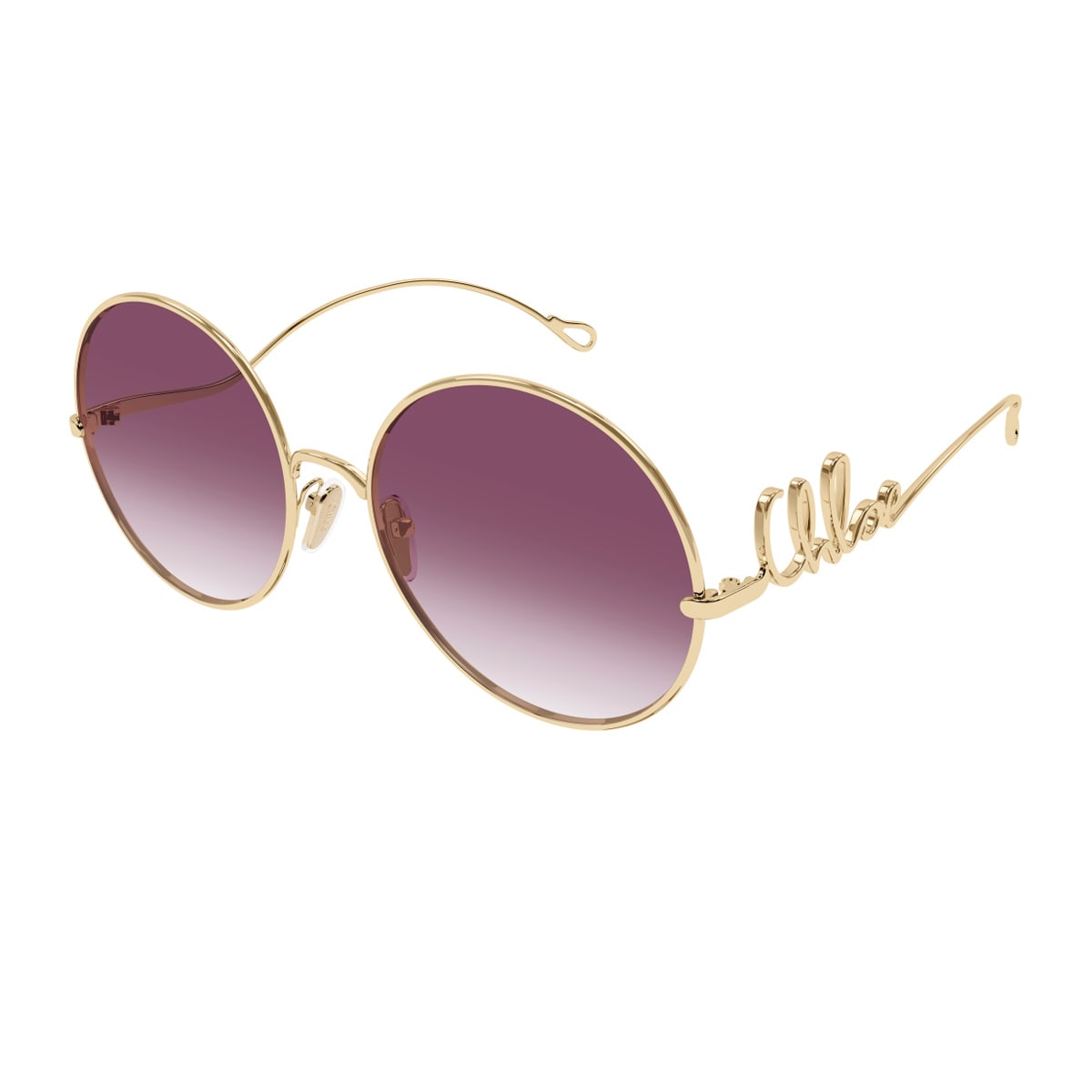 Chloé Iconic Round Metal Sunglasses In Gold