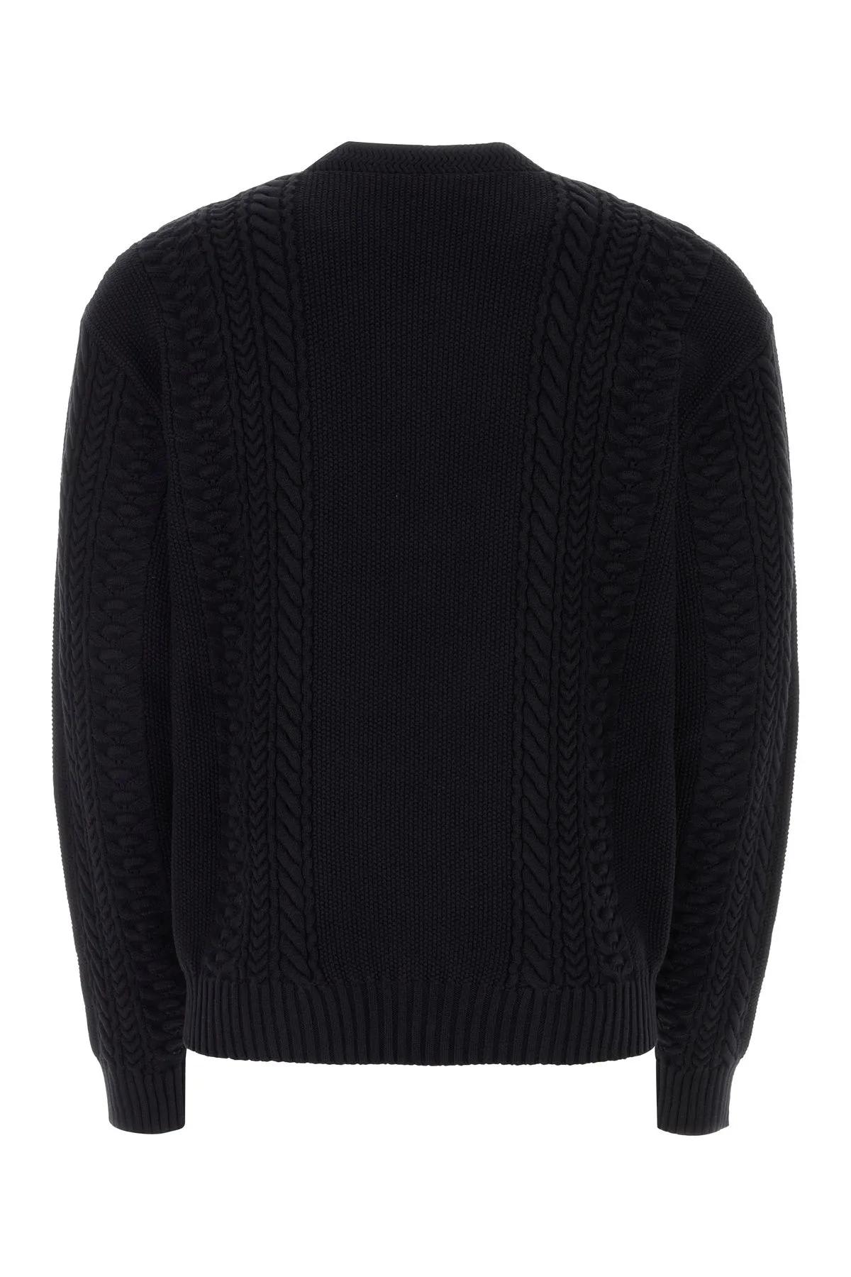 Shop Versace Black Cotton Blend Sweater