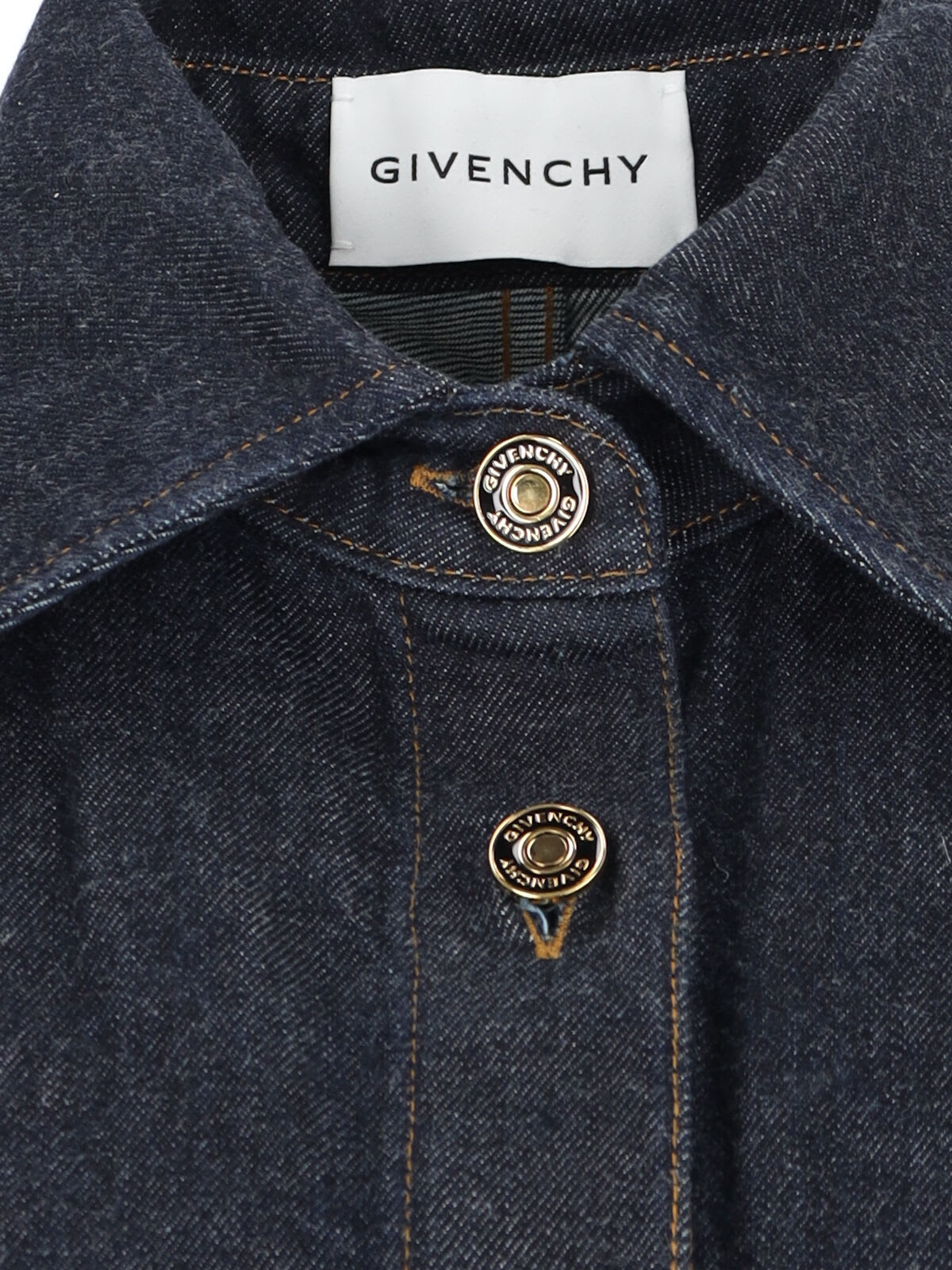 Givenchy Womens Dark Blue Logo-embroidered Longline Denim Overshirt In Blue