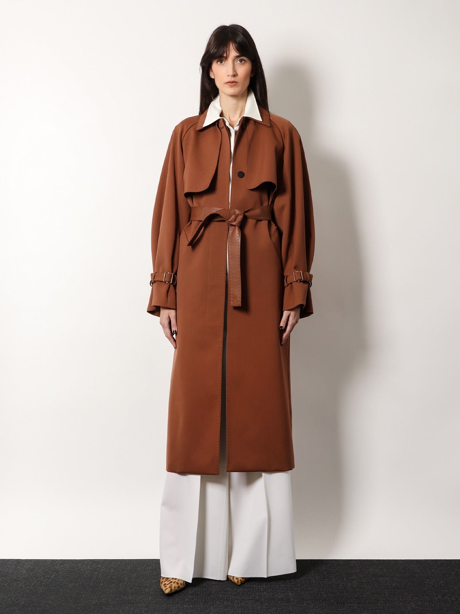 Max Mara Cosimo Oversize Wool Blend Coat With Water Repellent Effect In Brown