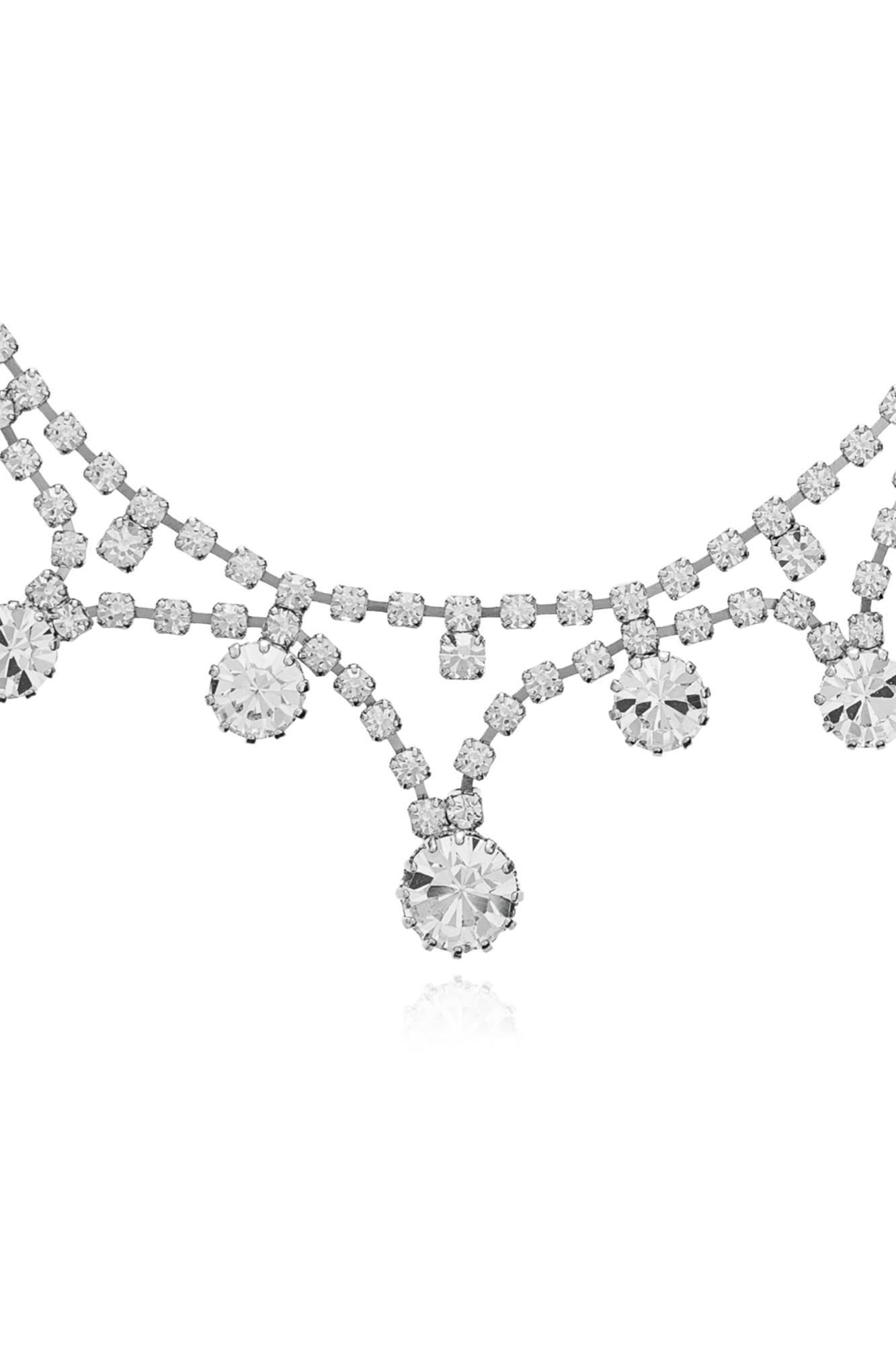 Alessandra Rich Crystal-embellished Choker Necklace In White