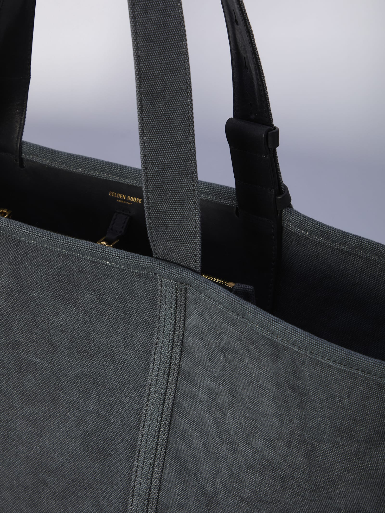 Golden Goose Canvas Shopping Bag In Gray