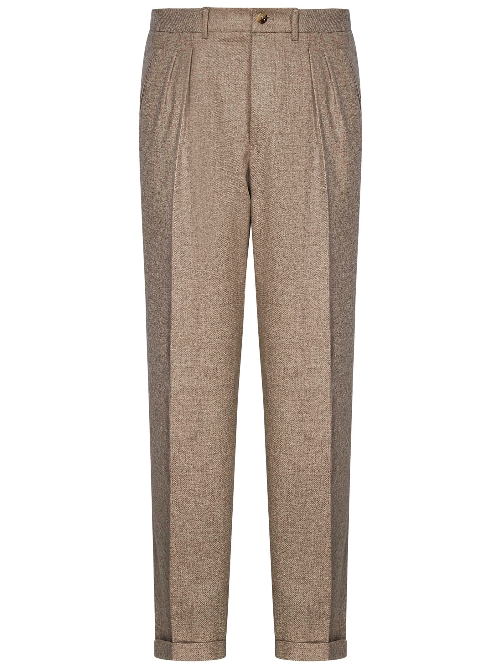 Shop Boglioli Trousers In Beige