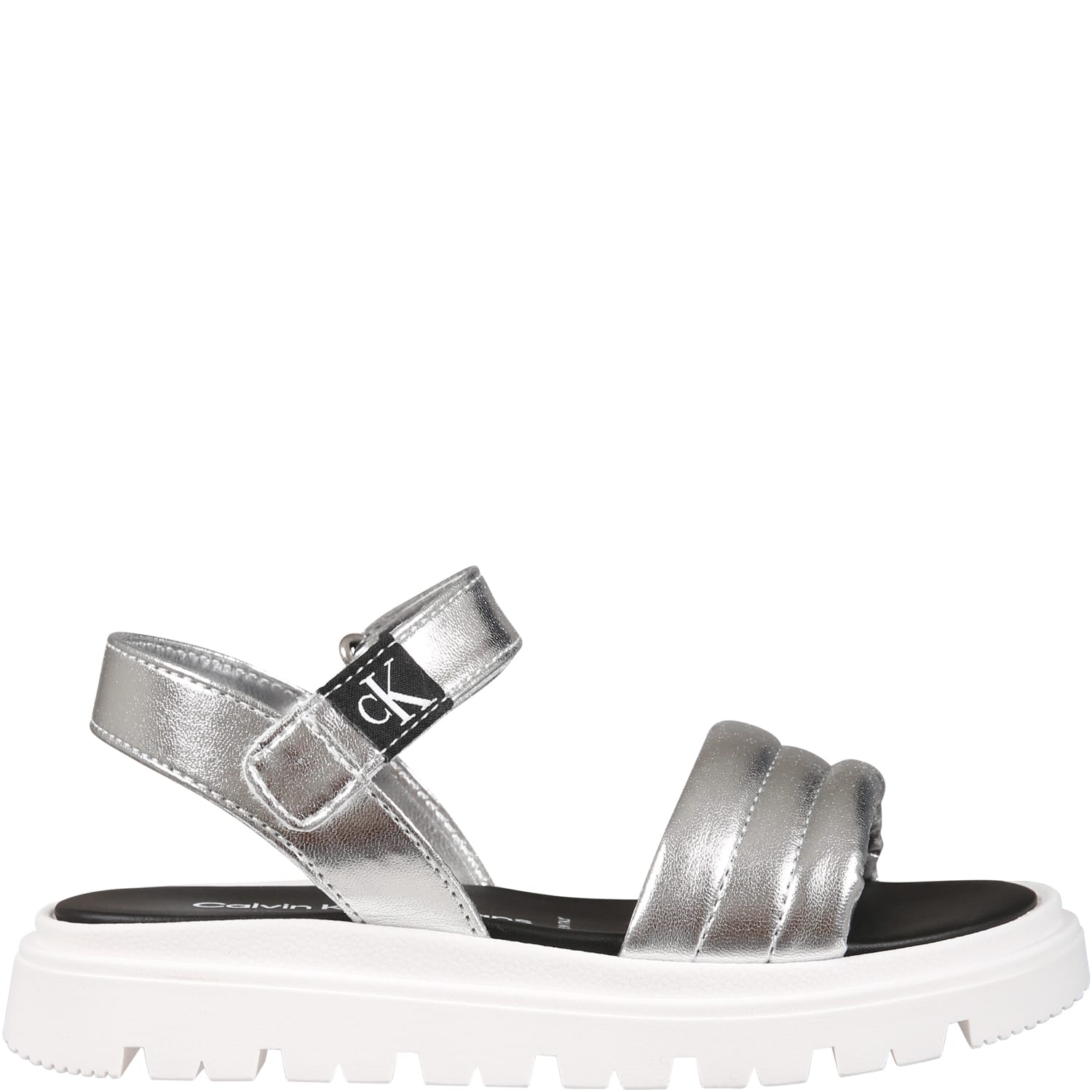 Calvin Klein Kids' Silver Sandals For Girl