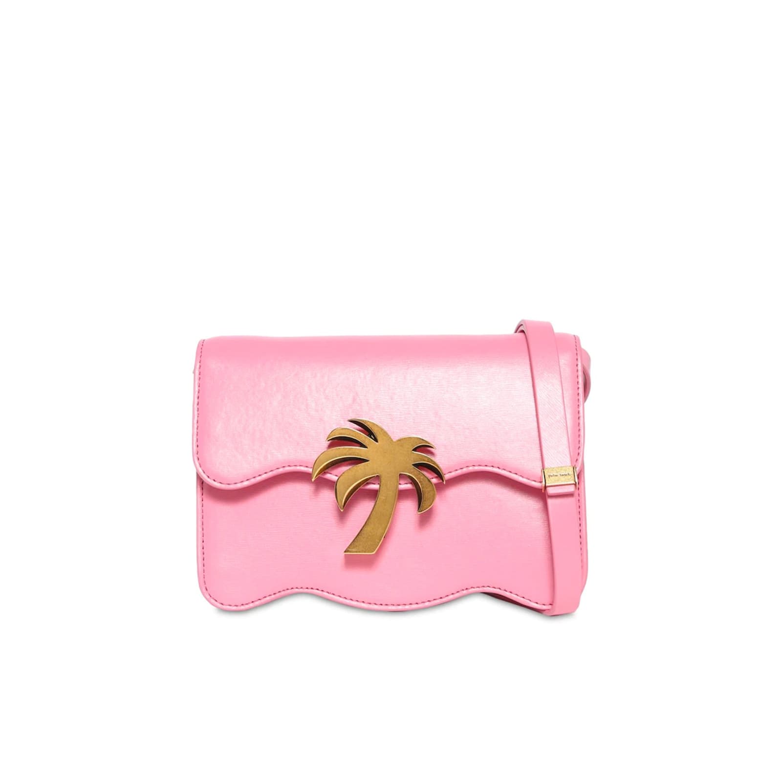 Shop Palm Angels Leather Shoulder Bag In Pink