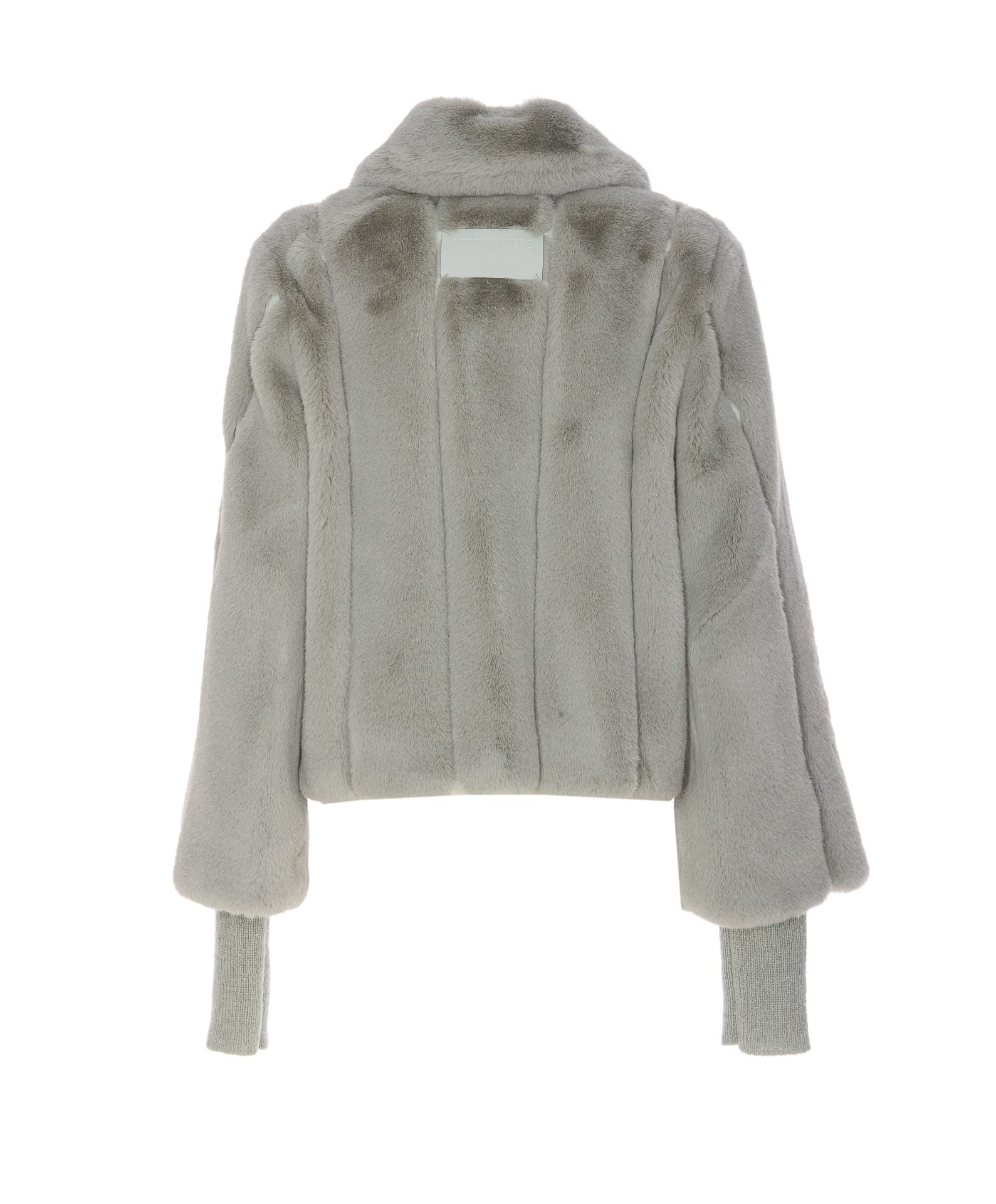 Shop Patrizia Pepe Fake Fur Jacket In Grey