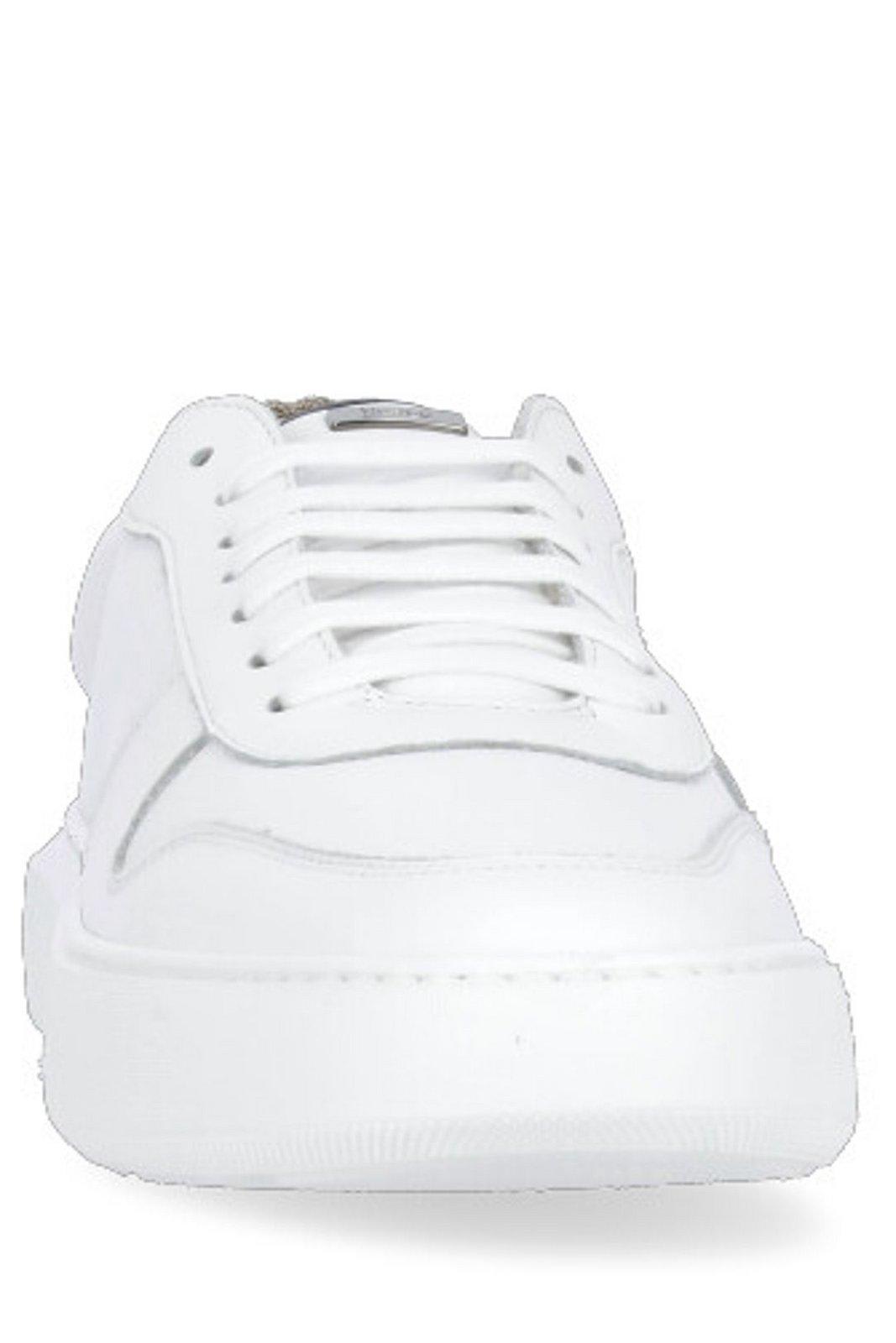 Shop Herno Monogram-heel Lace-up Sneakers Sneakers In Bia__