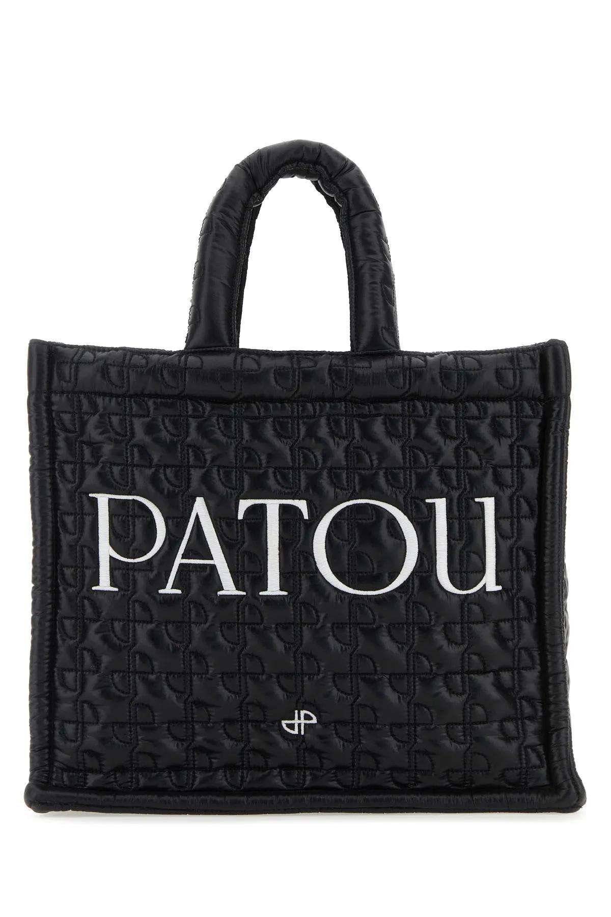 Shop Patou Black Nylon Small Shopping Bag In B Black