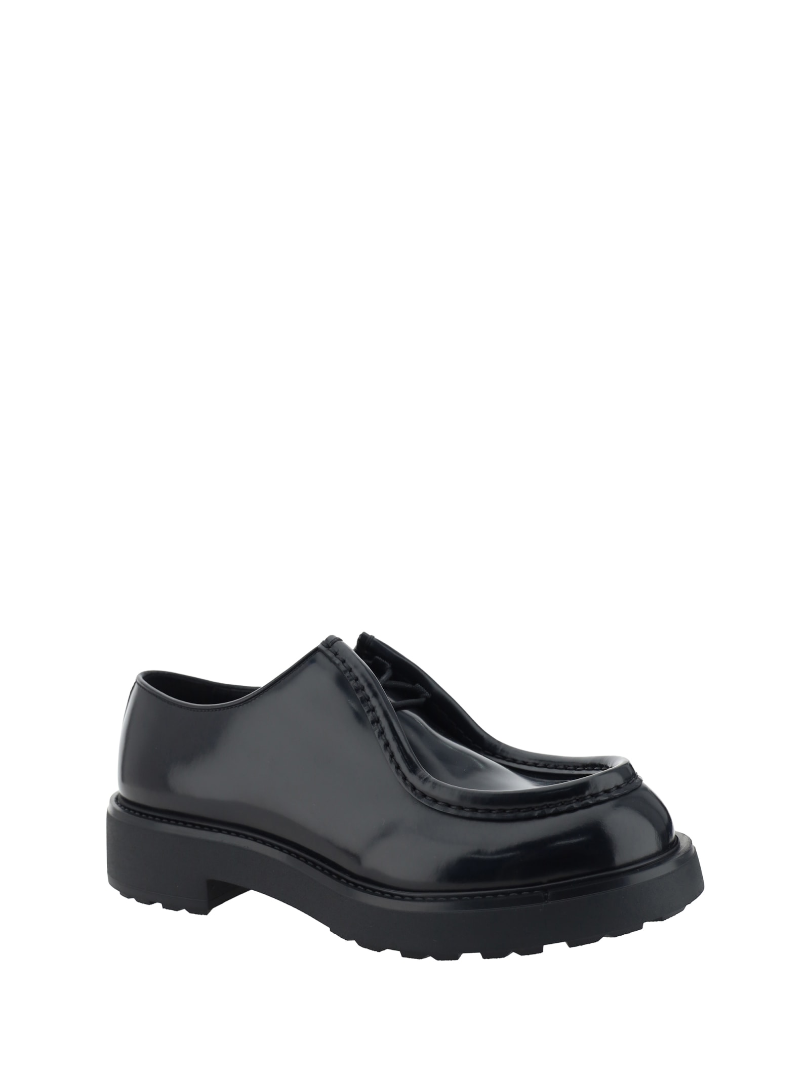 Shop Prada Diapason Loafers In Nero