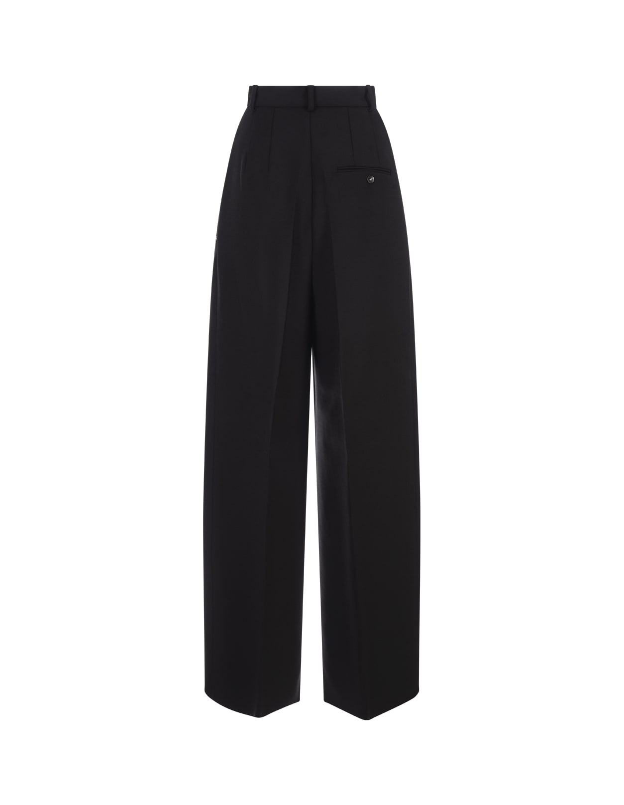 Shop Sportmax Black Gessati Trousers