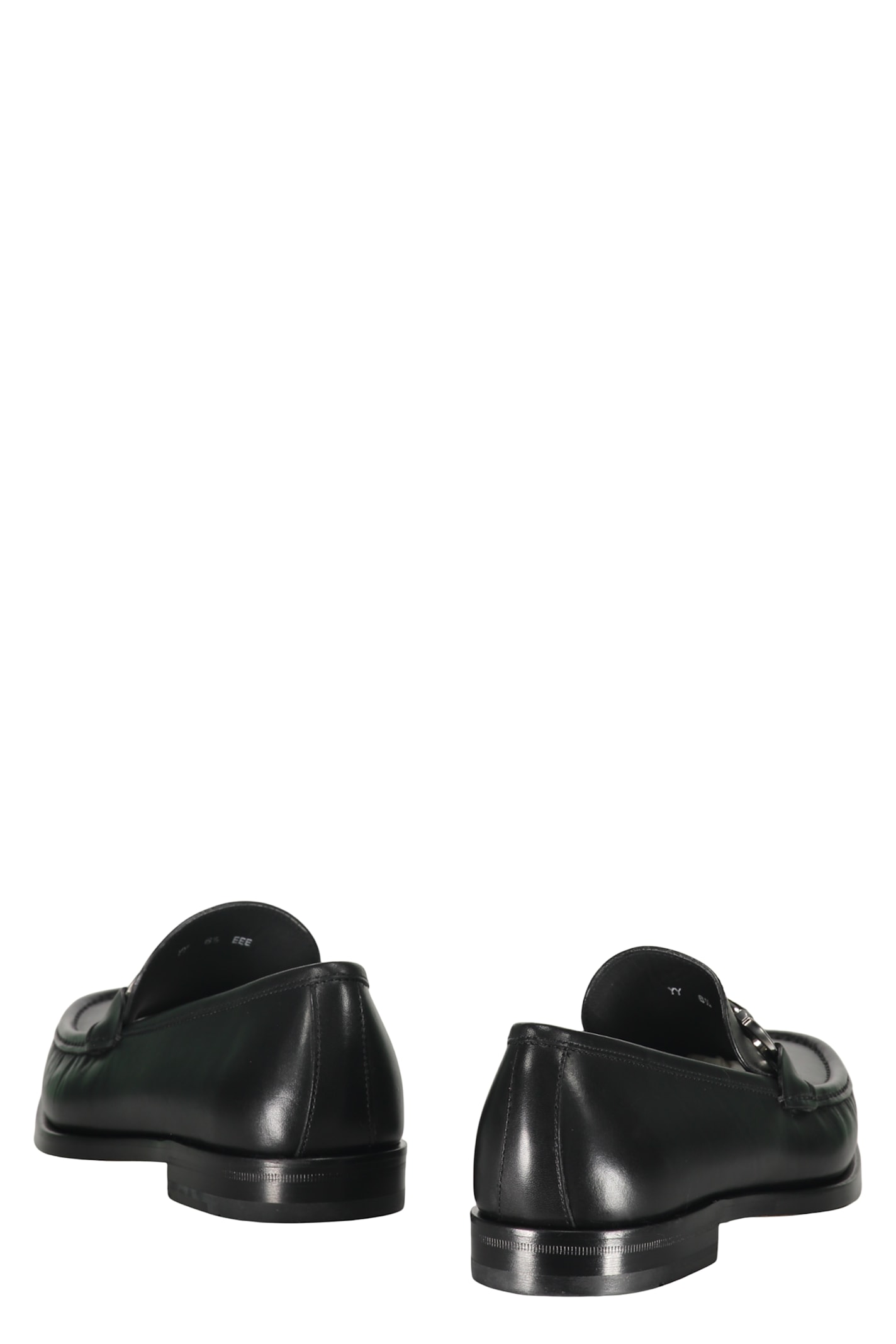 Ferragamo Leather Loafers In Black