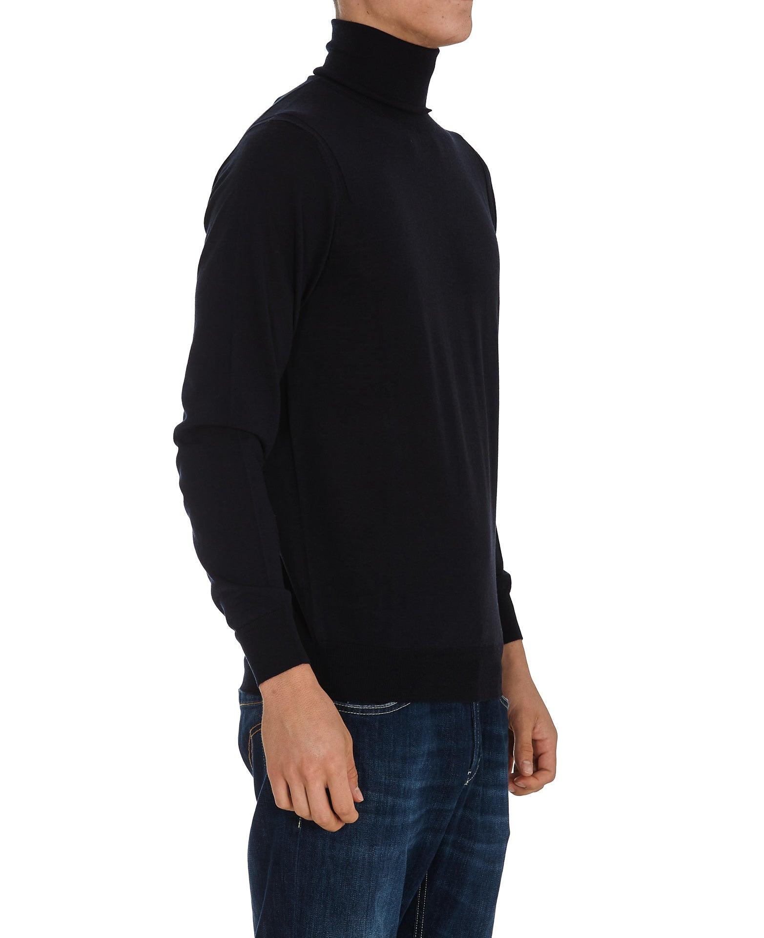 Shop Paolo Pecora Roll Neck Knitted Jumper  In Blue