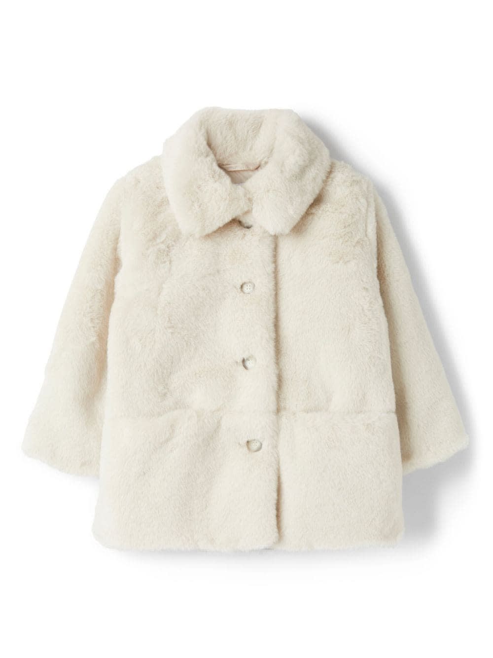 Shop Il Gufo Off-white Eco-fur Coat