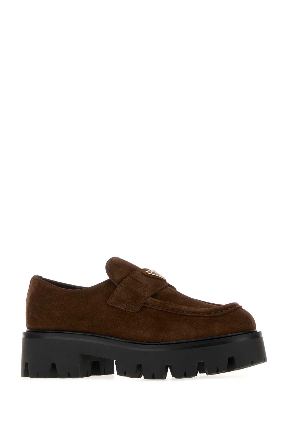 Prada Round-toe Loafers In Brown