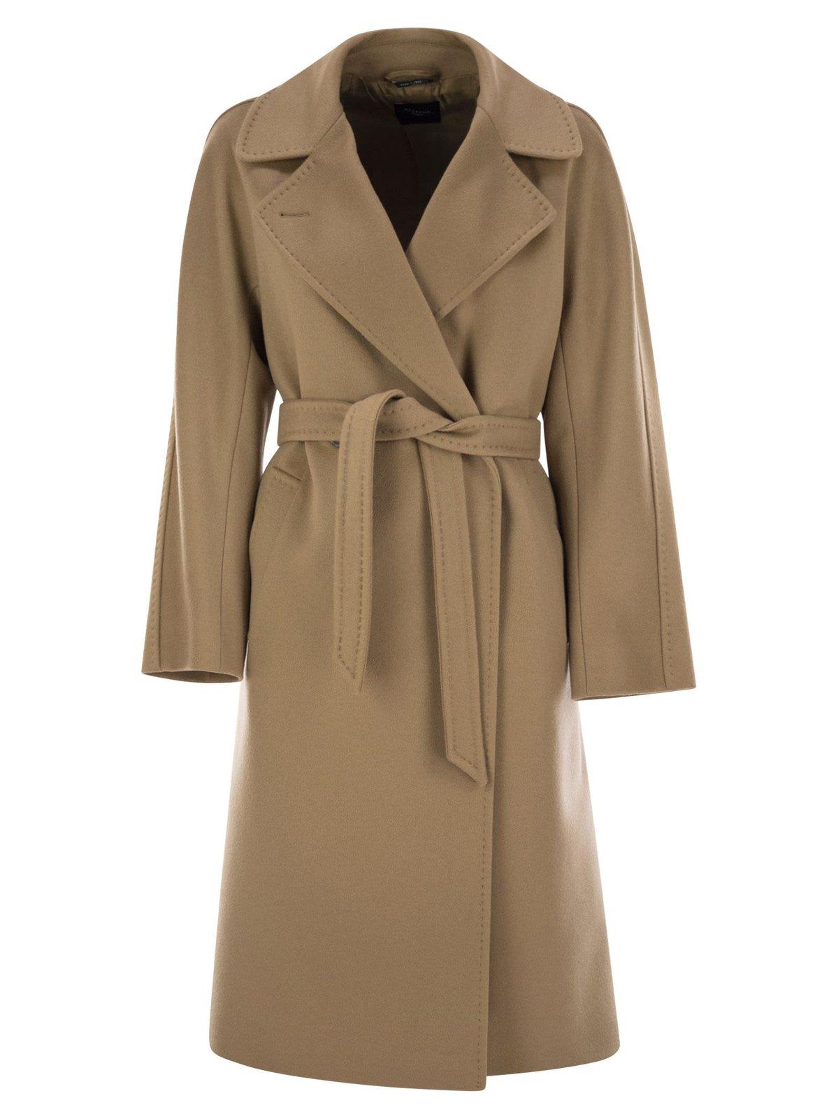 Belted Long-sleeved Coat