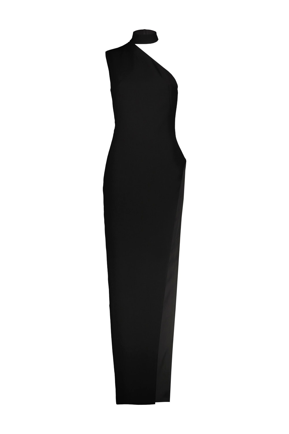 Shop Monot Asymmetric Shoulder Dress In Black