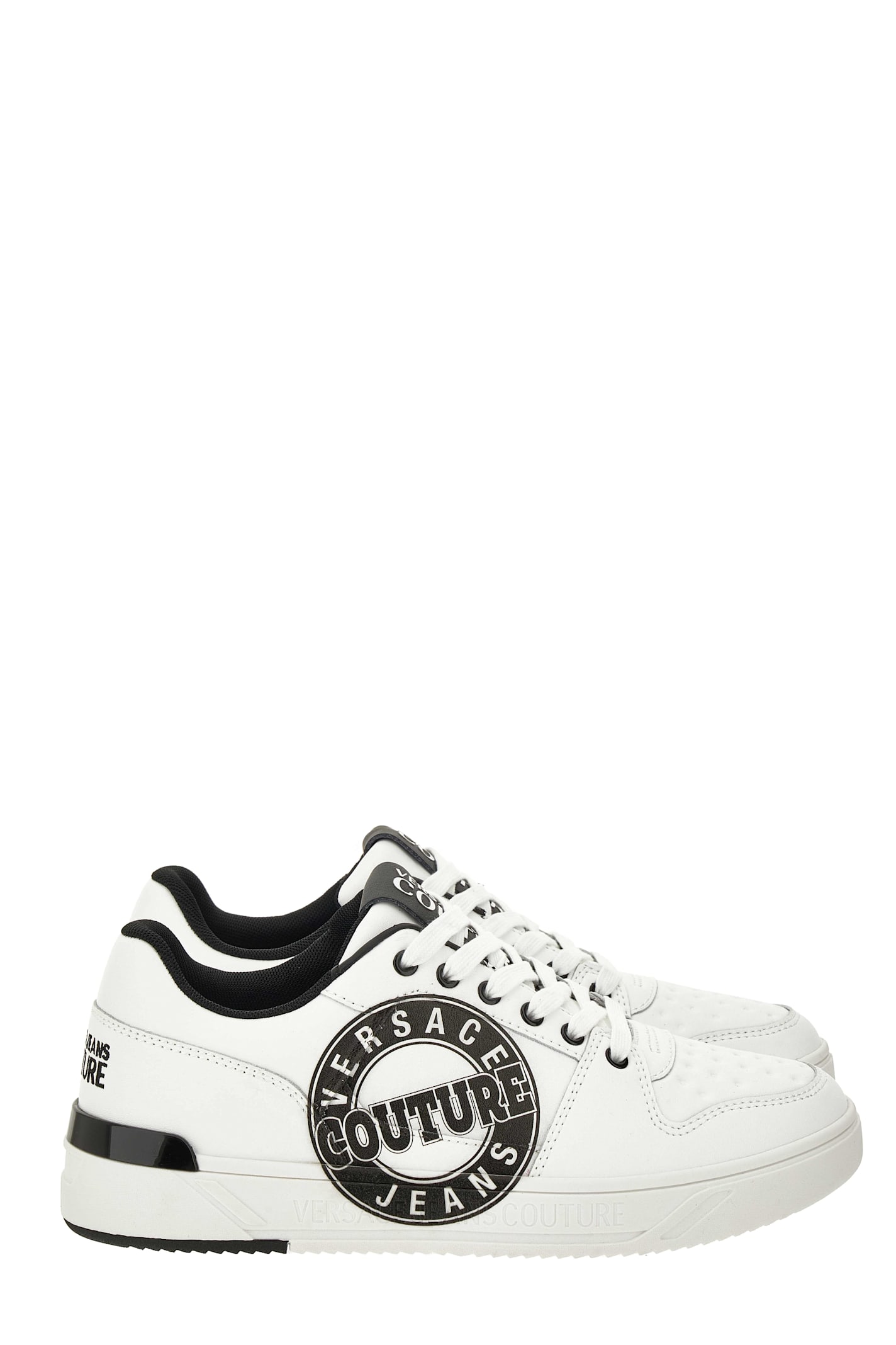 Versace Jeans Couture Logo-print Sneakers In White
