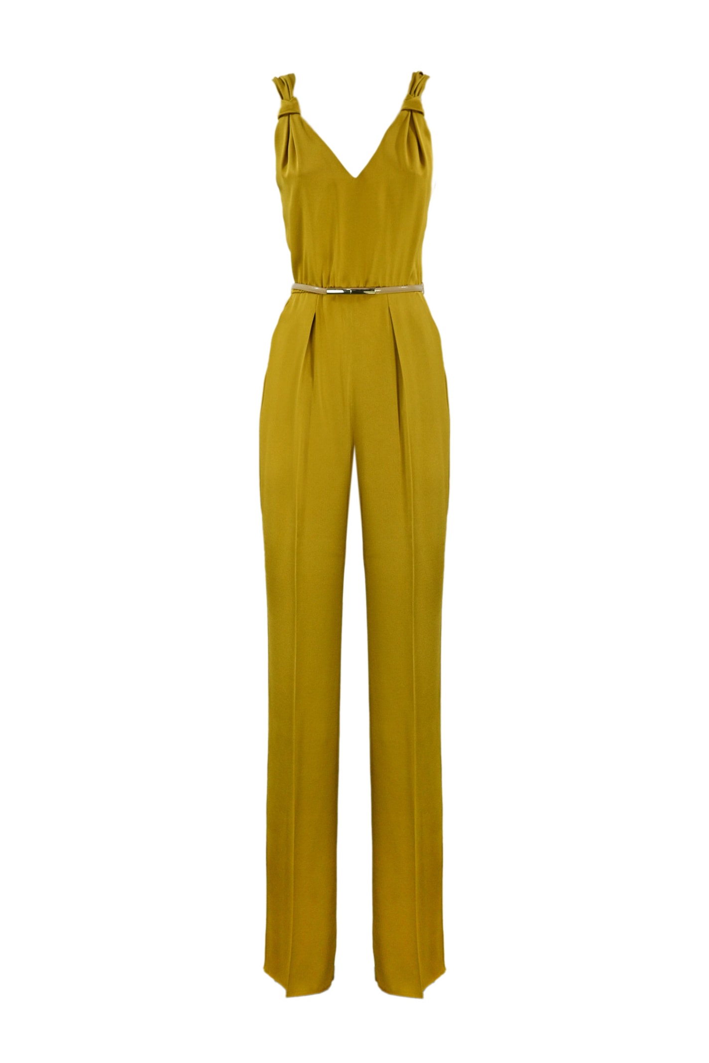 Max Mara Pino Enver Satin Jumpsuit In Ocra | ModeSens