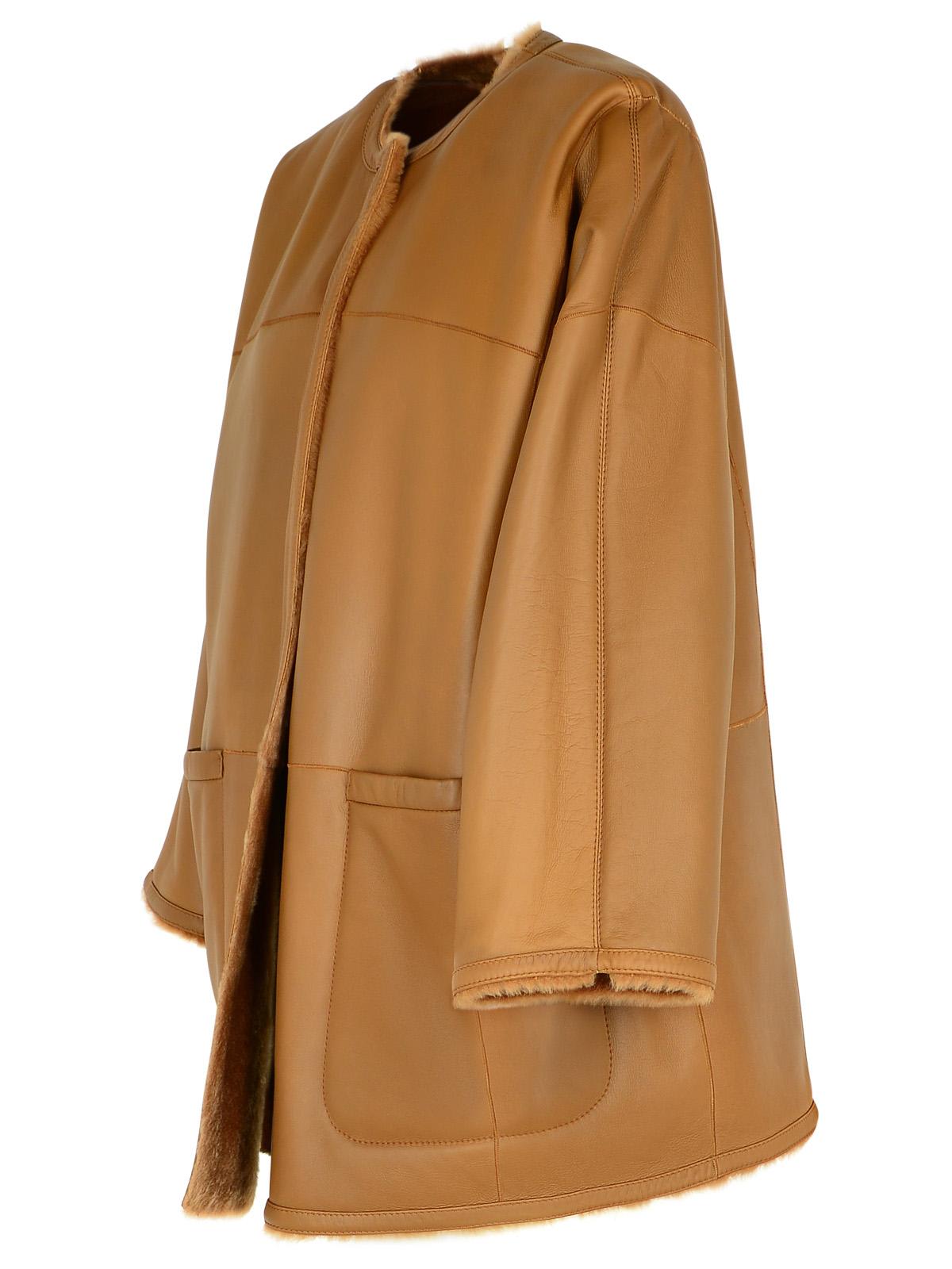 Shop Max Mara Santos Reversible Brown Shearling Sheepskin