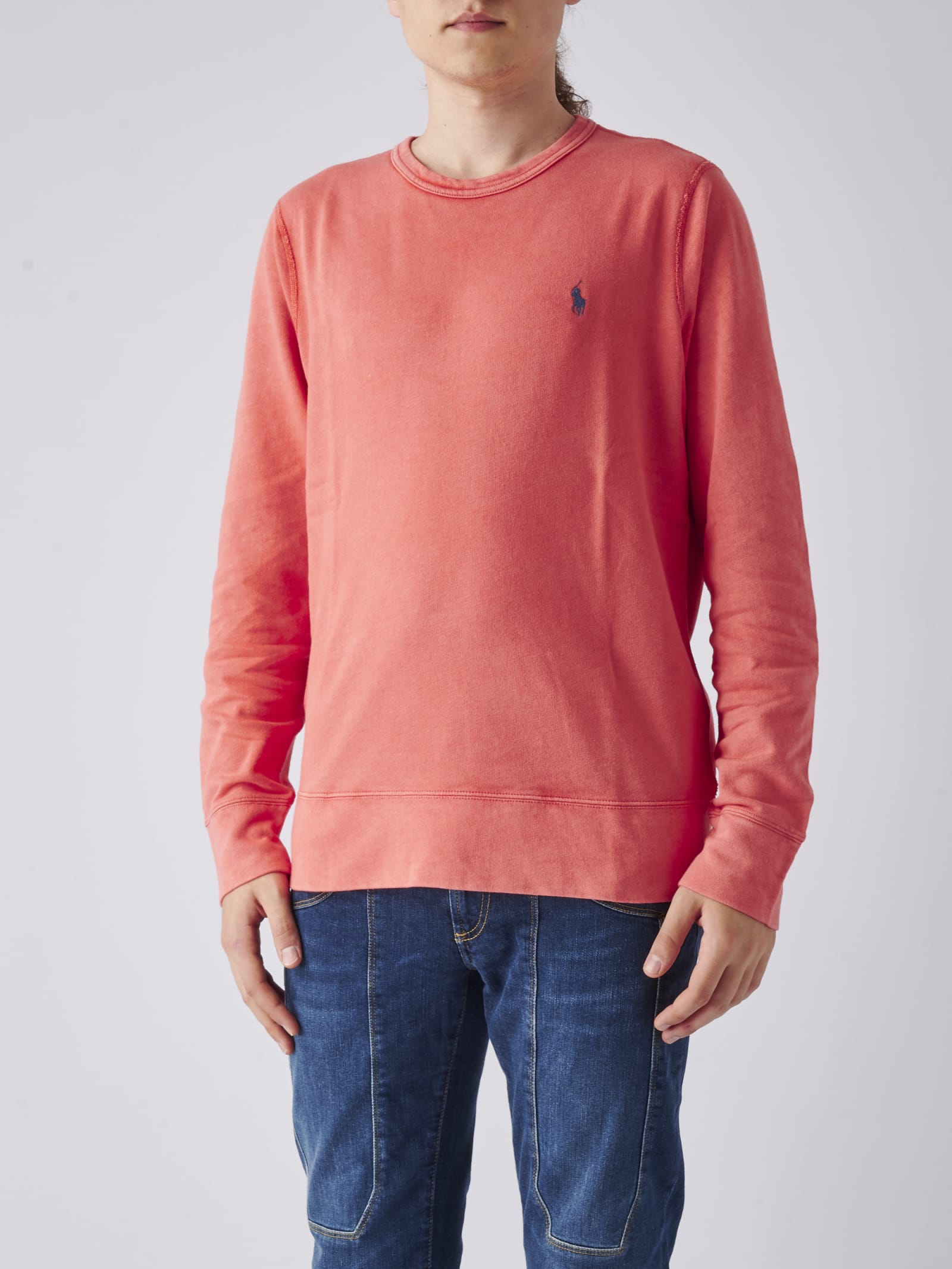 Polo Ralph Lauren Crewneck Sweatshirt In Rosso