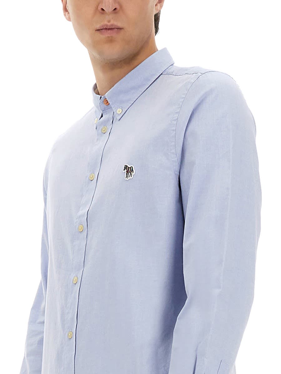 Ps By Paul Smith Ps Paul Smith "zebra" Shirt In Blue