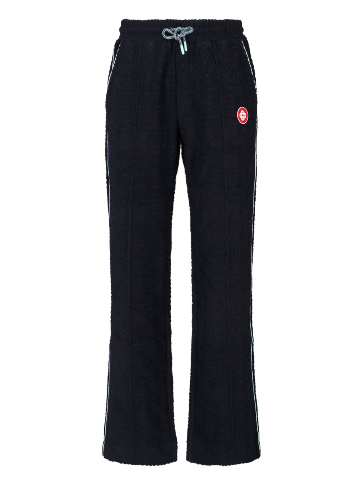 Casablanca Textured Black Trousers With Relaxed Fit In Black