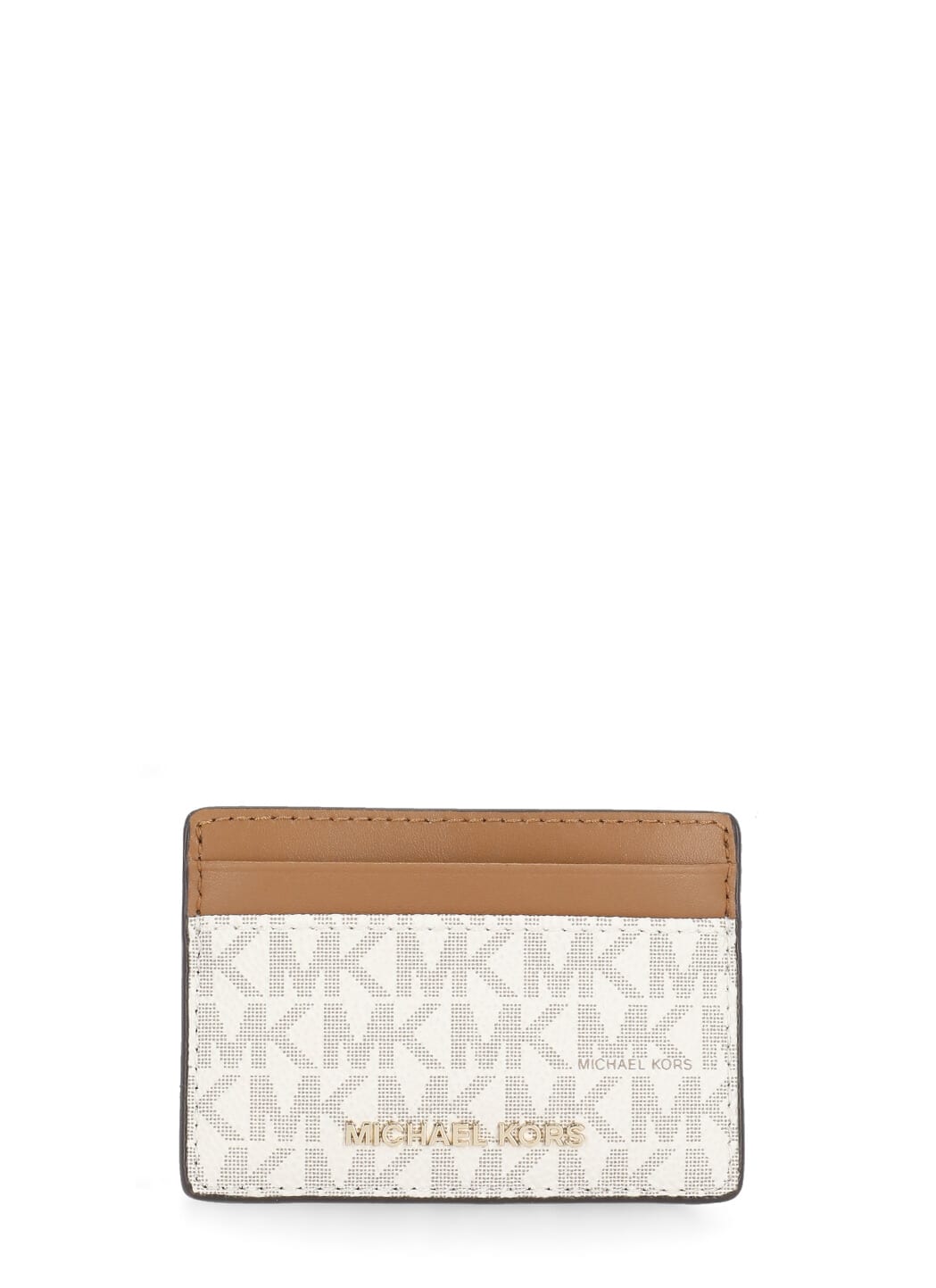 Michael Kors Card Holder With Logo In Beige